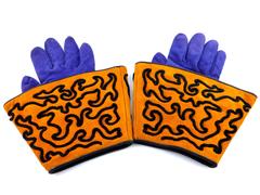 Isabel Canovas Vintage Embroidered Leather Gauntlet Gloves