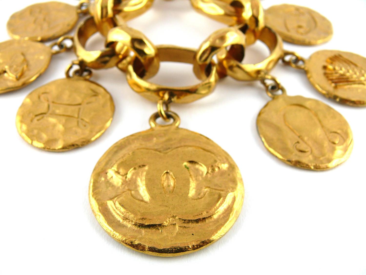 Chanel Vintage Rare Massive Zodiac Charm Bracelet at 1stdibs