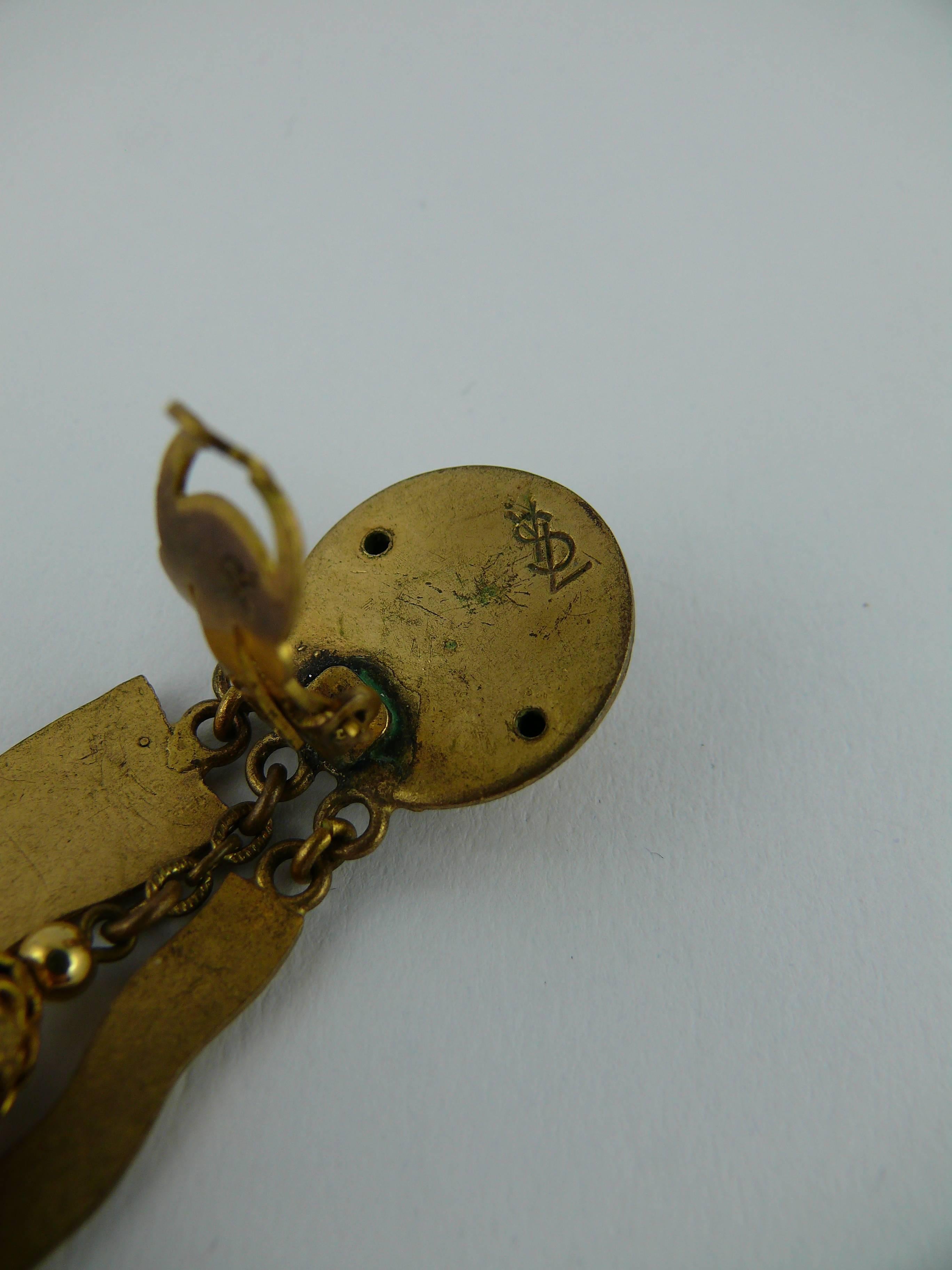 Yves Saint Laurent Vintage Rare Early Oriental Style Dangling Earrings 1