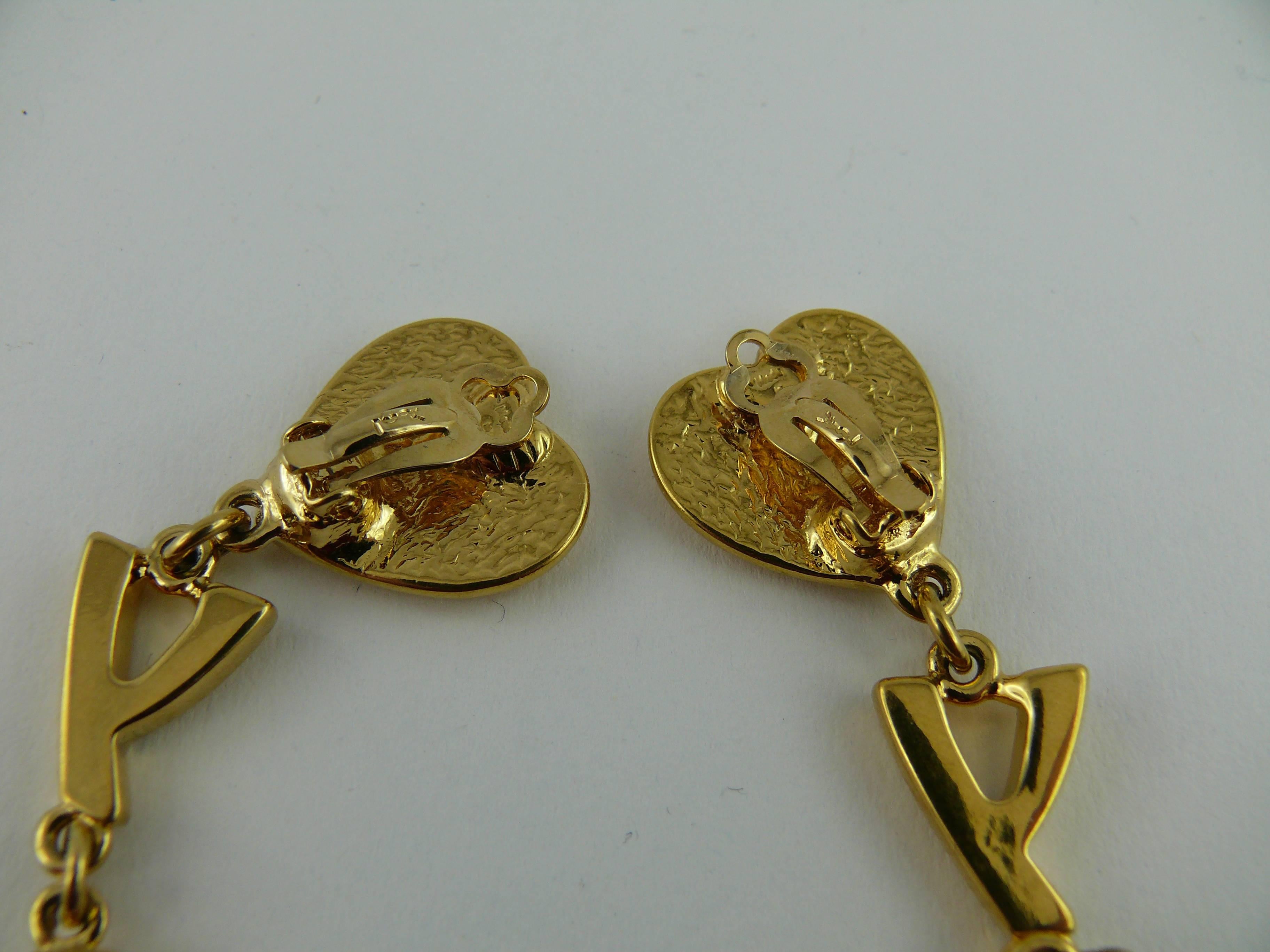 Yves Saint Laurent Vintage Iconic Initial Dangling Earring In Excellent Condition In Nice, FR