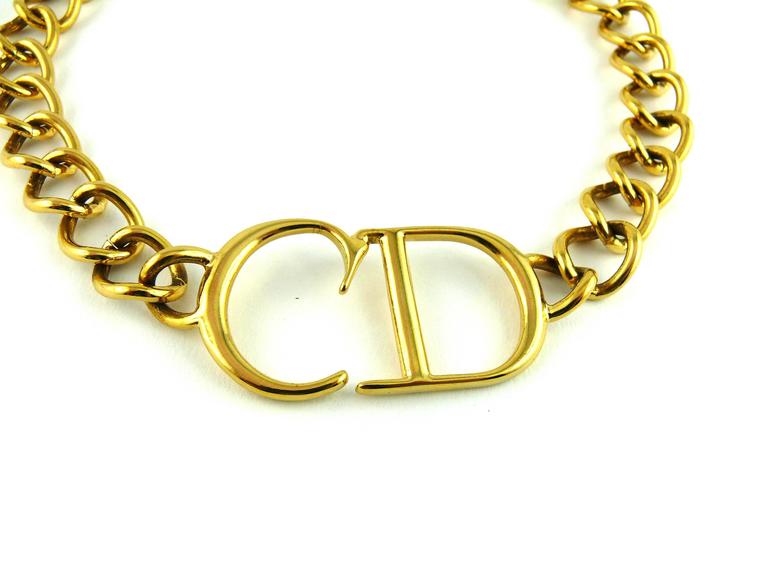 christian dior gold chain necklace