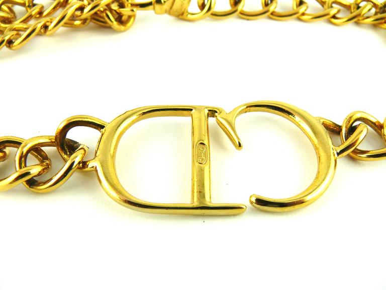 Christian Dior Gold CD Monogram Necklace at 1stDibs