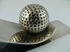 Hermes Vintage Rare Golf Motif Paper Clip Holder and Paperweight