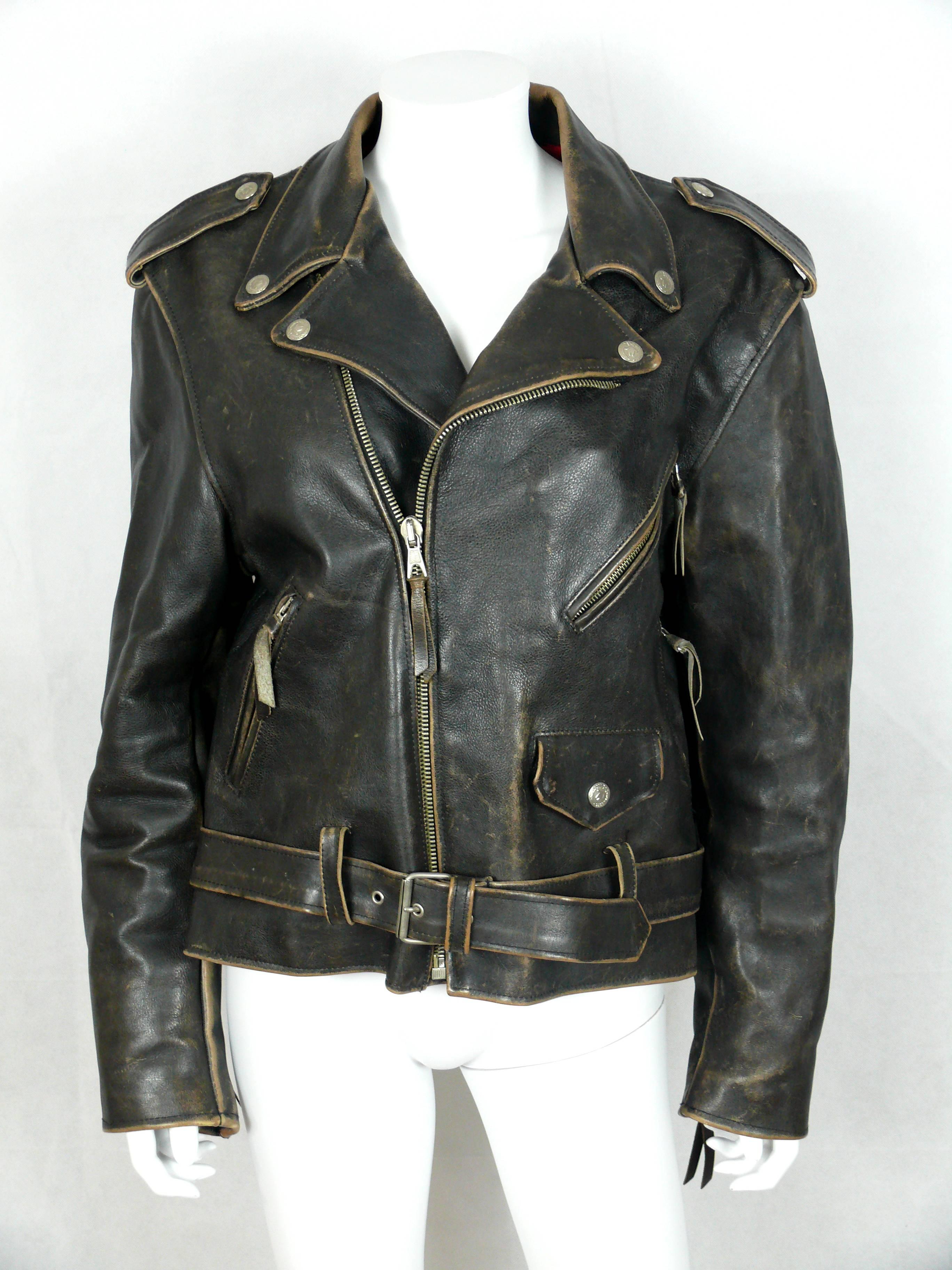 Moschino Vintage Iconic Peace Leather Jacket Circa 1990 at 1stDibs ...