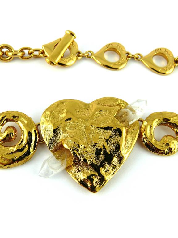 Yves Saint Laurent YSL Goossens Vintage Heart Necklace with Quartz ...