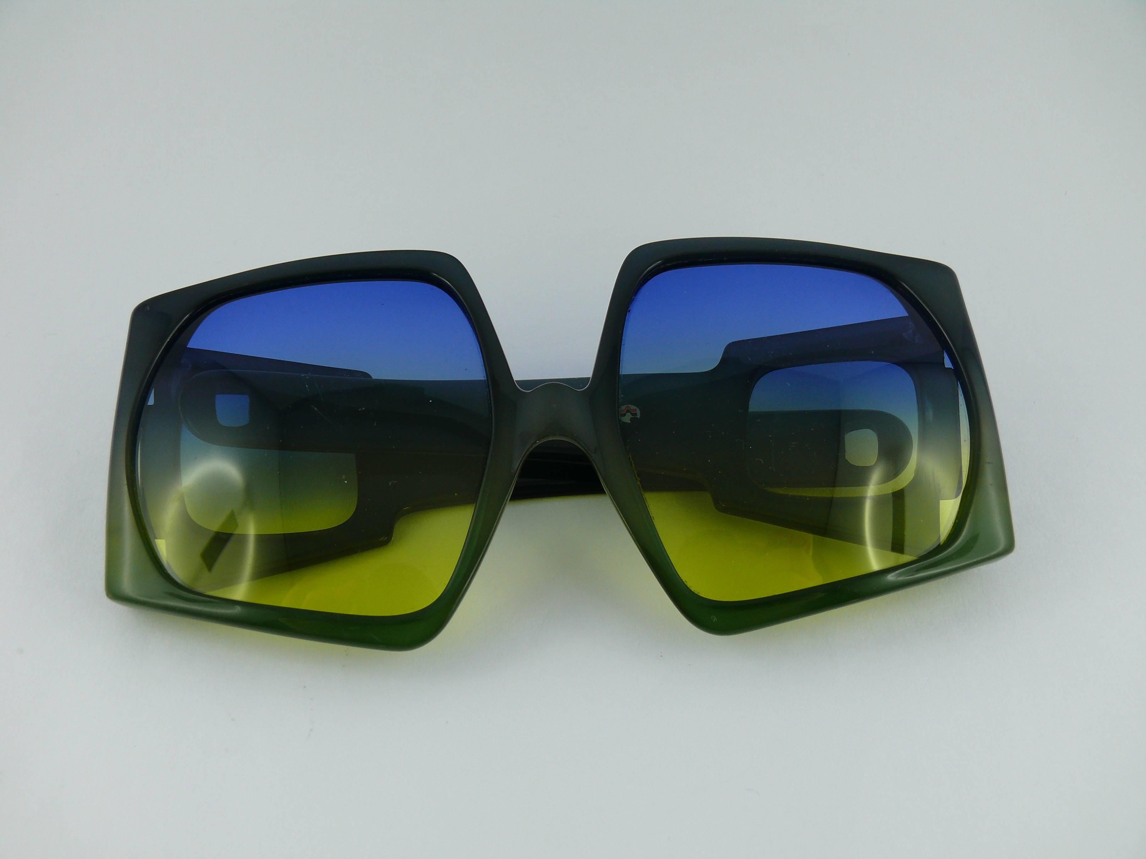 Christian Dior Vintage Rare Space Age Oversized Sunglasses In Good Condition In Nice, FR