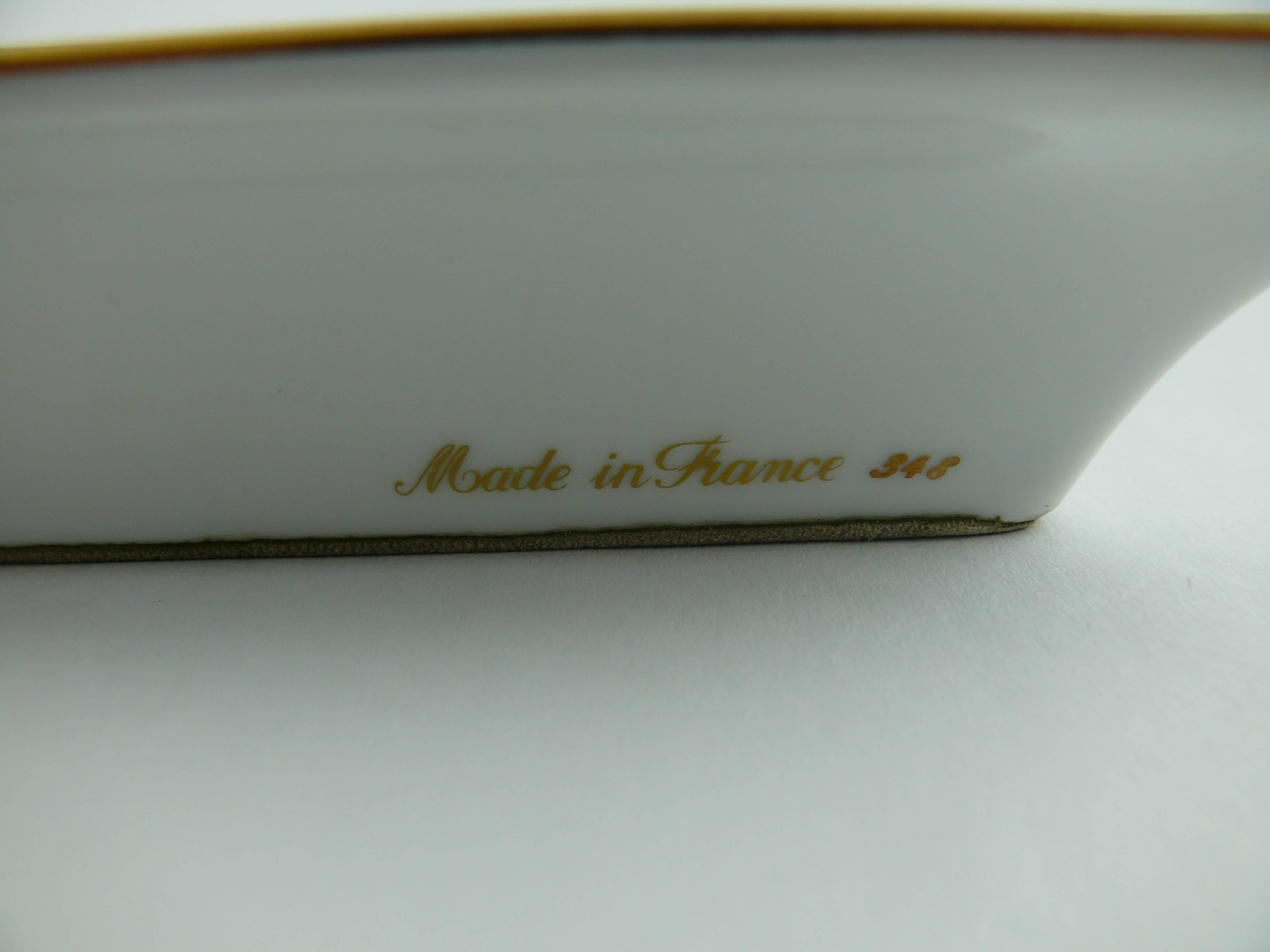 Hermes Equestrian Large Porcelain Cigar Ashtray Pin Tray In Excellent Condition In Nice, FR