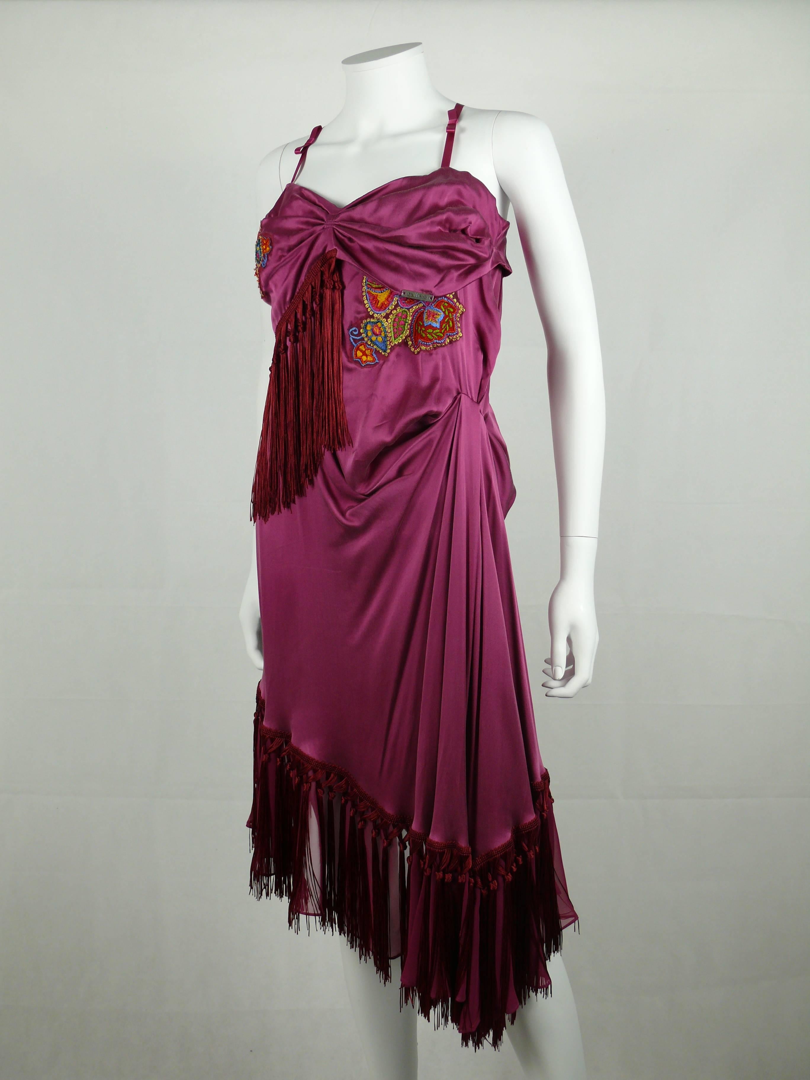 Pink John Galliano Bias Cut Silk Cocktail Dress