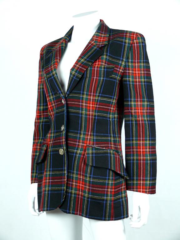 MOSCHINO 1990S tartan jacket
