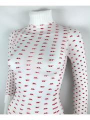 Courrèges Vintage Rare Sheer Logo Top and Matching Tights White/Red Unused