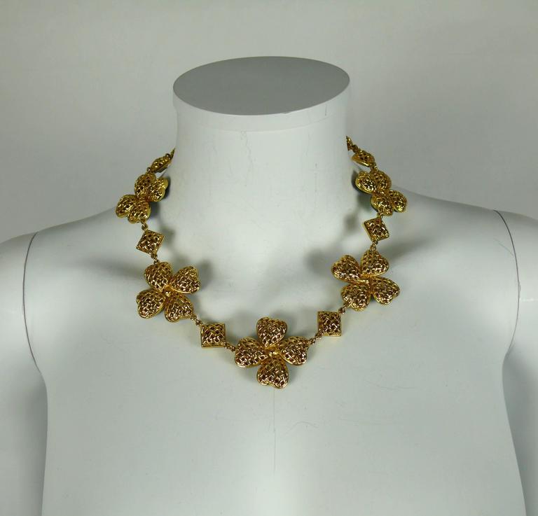 Yves Saint Laurent YSL Vintage Clover Heart Necklace 2 Ways at 1stDibs