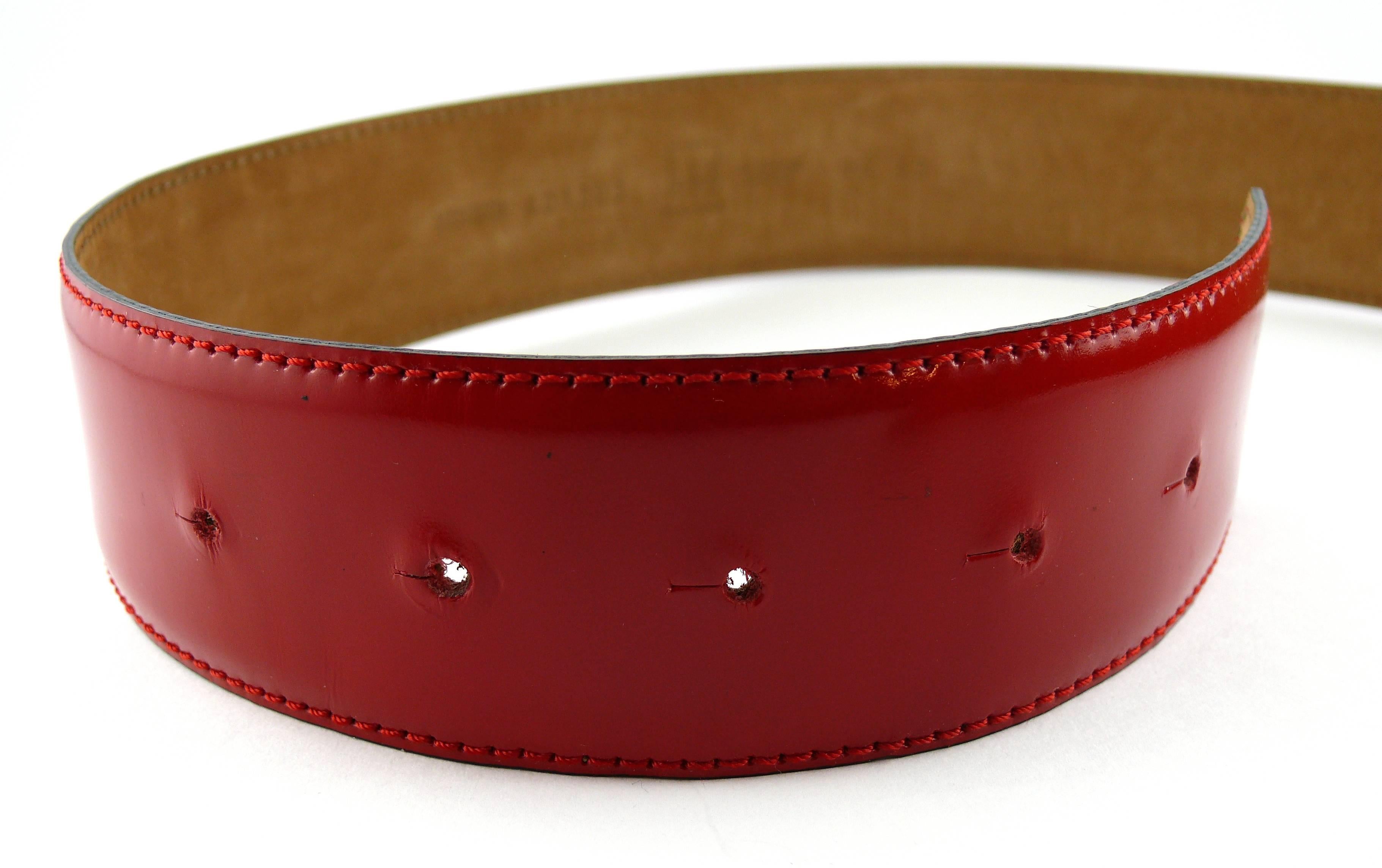 Brown Moschino by Redwall Vintage Red Patent Leather Heart Love Belt