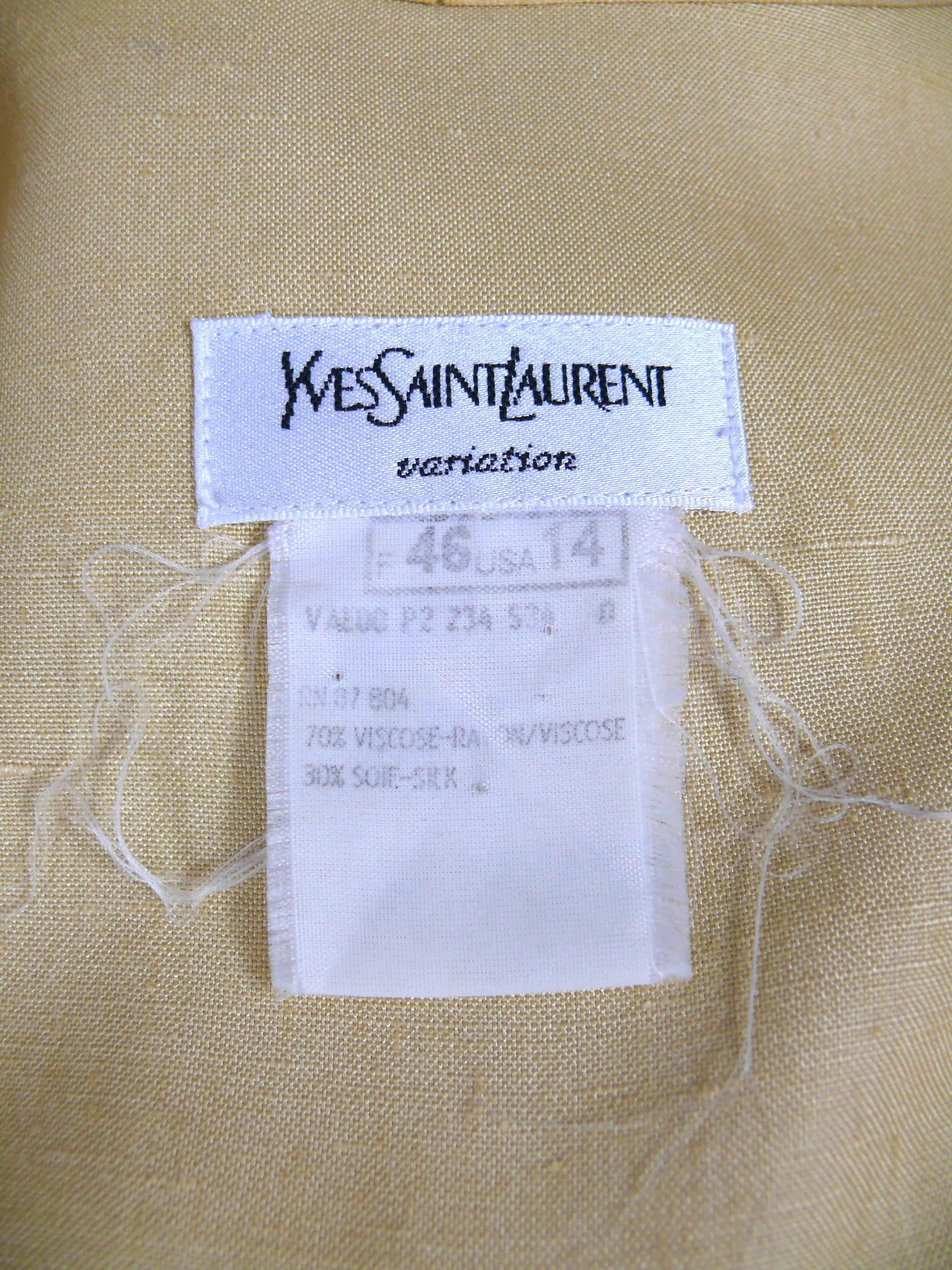 Yves Saint Laurent Variation YSL Vintage Safari Tunic Dress 1990s  In Good Condition In Nice, FR