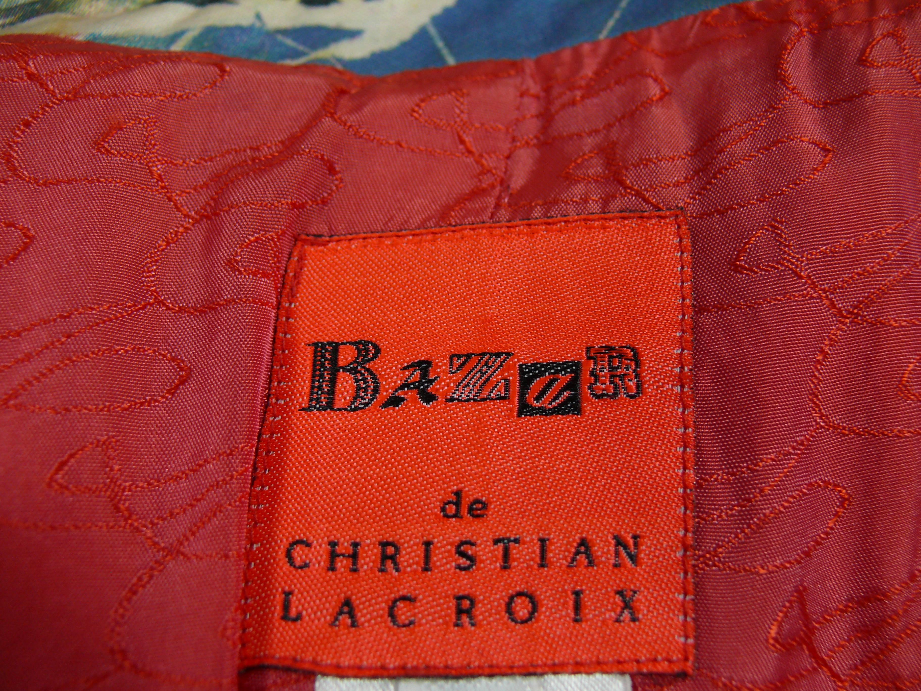 Christian Lacroix Bazar Vintage Lacerated Poster Pop Art Blazer and Skirt Suit In Good Condition In Nice, FR