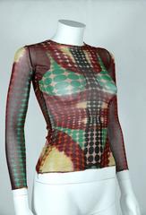 Jean Paul Gaultier Vintage Rare Optical Illusion Bikini Fuzzi Mesh Top