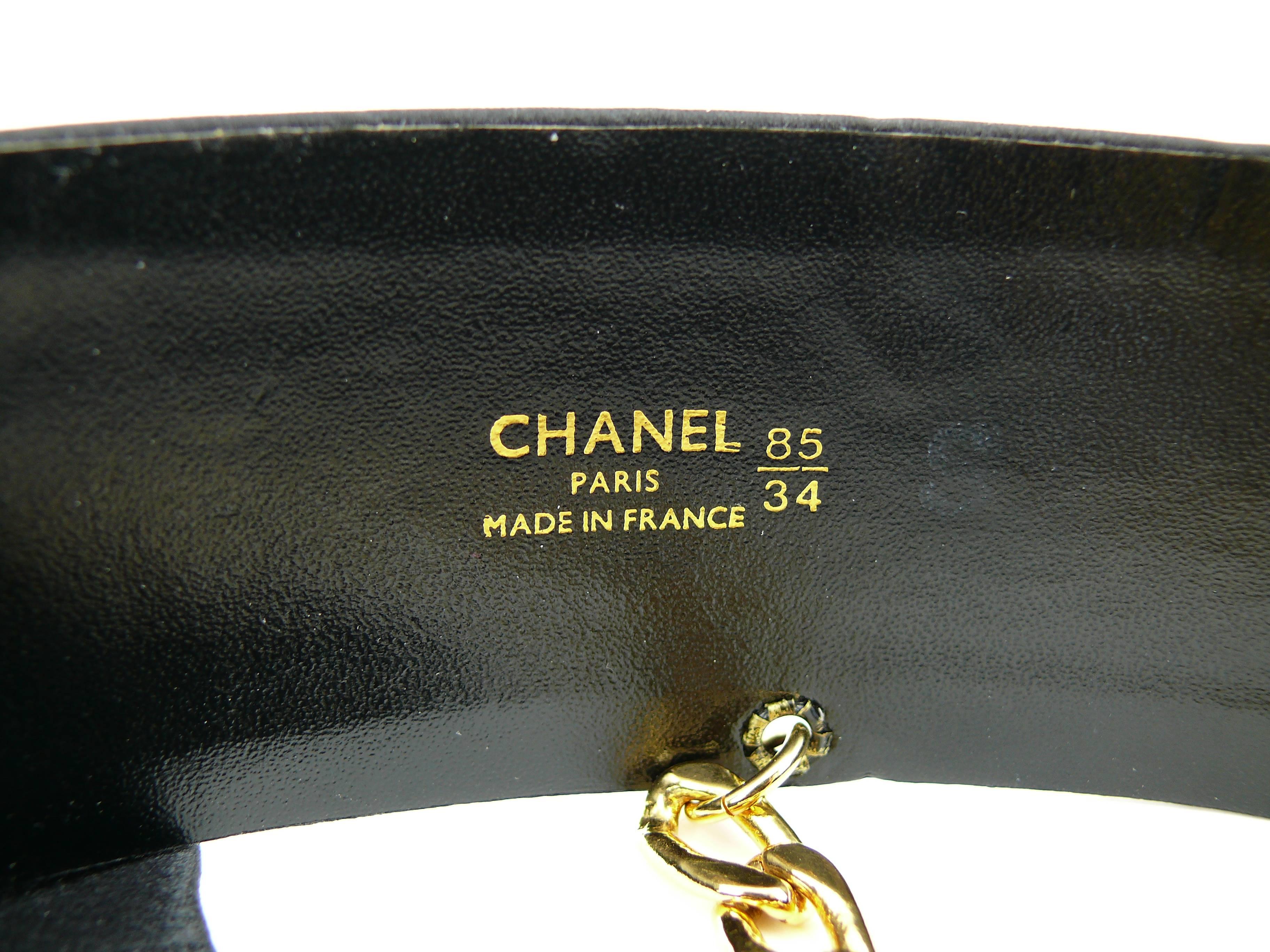 Chanel Black Silk Bow Belt and Chain 3
