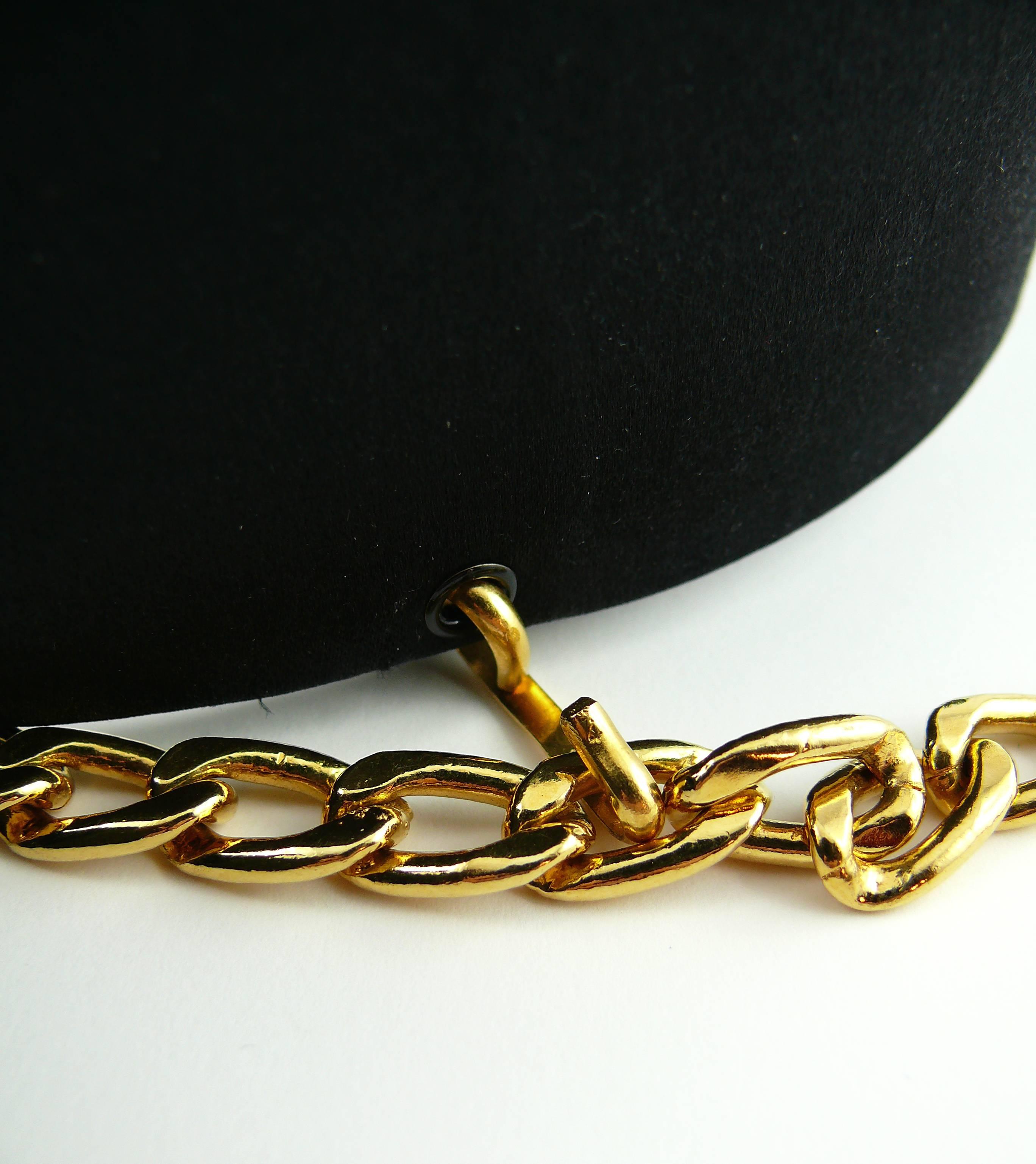 Chanel Black Silk Bow Belt and Chain 2