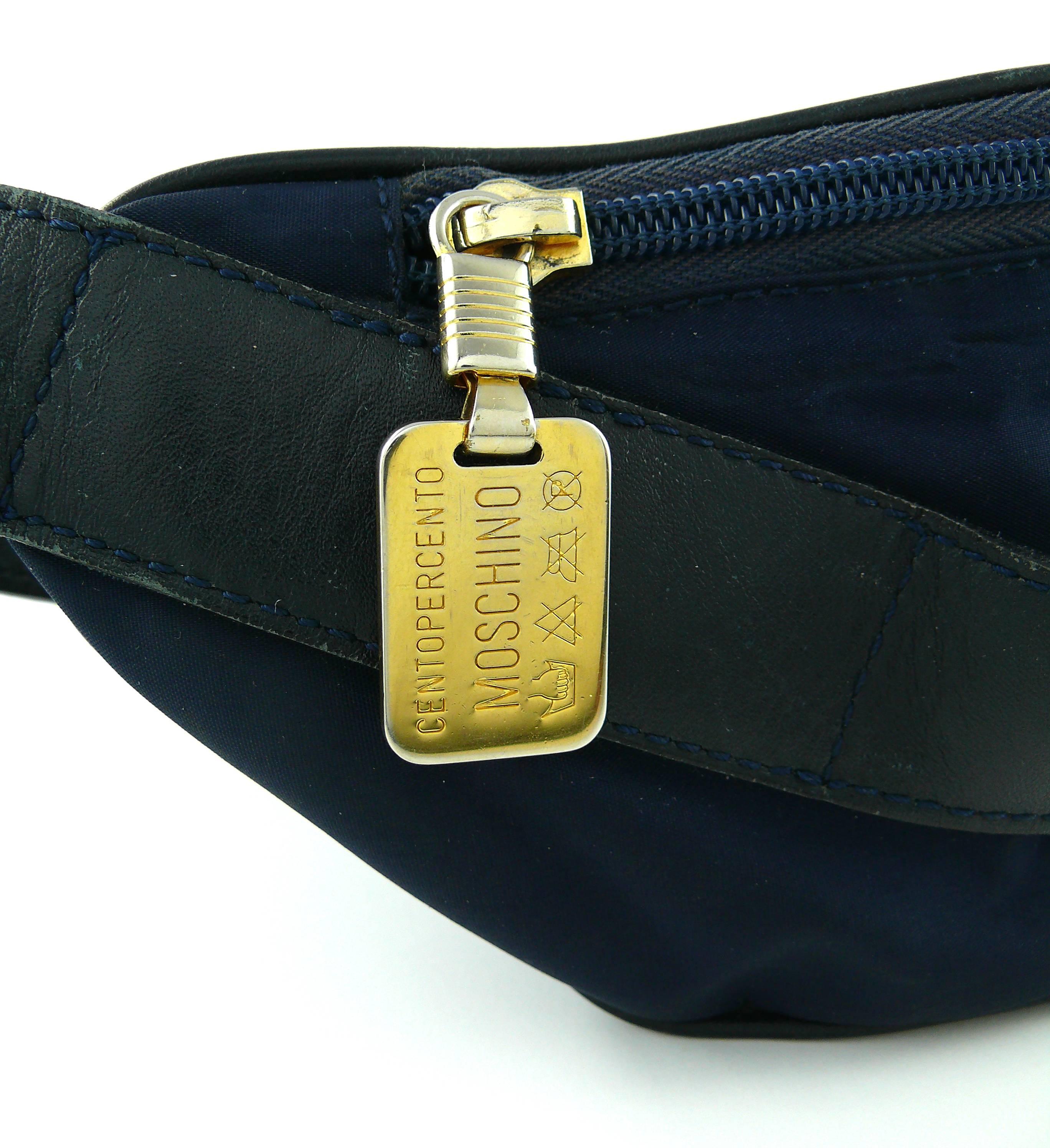 Black Moschino Vintage 1990s Navy Fanny Pack