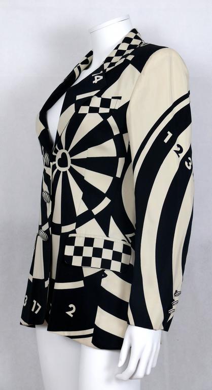 Blazer Moschino Cheap And Chic Vintage – Taille 8, Noir Et Blanc, Occasion Très Bon état