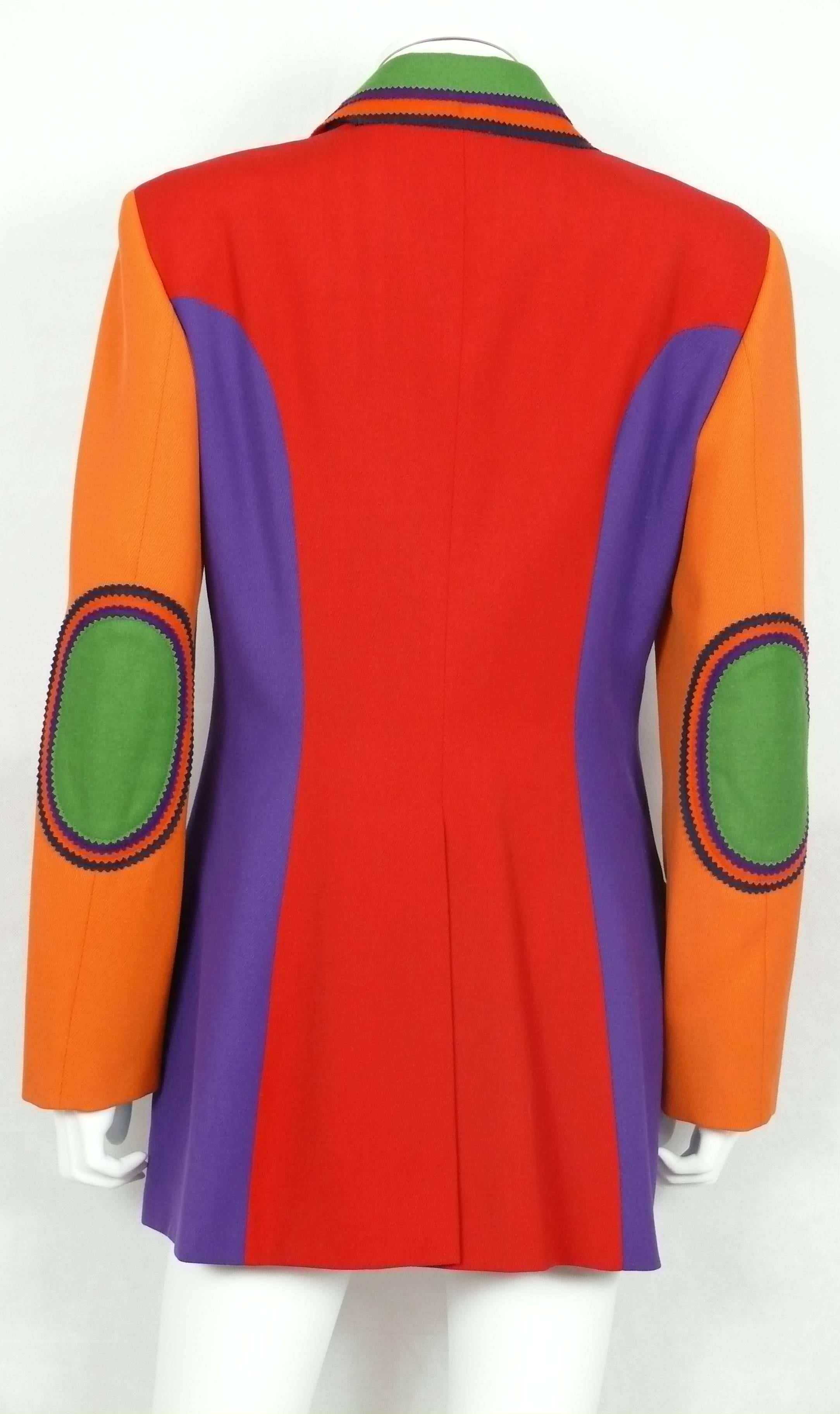 Moschino Vintage Color Blocked Wool Jacket 1