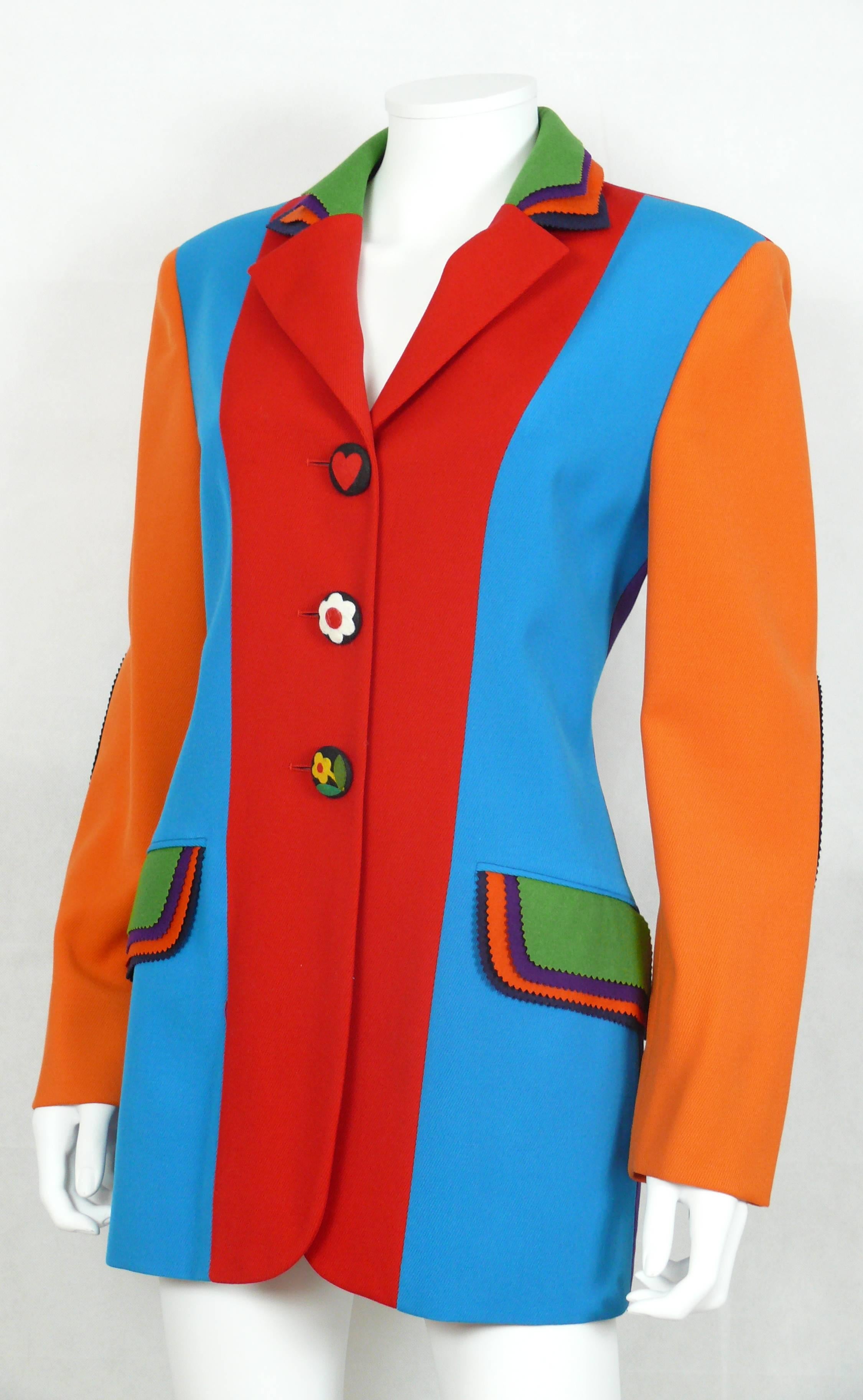 Women's Moschino Vintage Color Blocked Wool Jacket