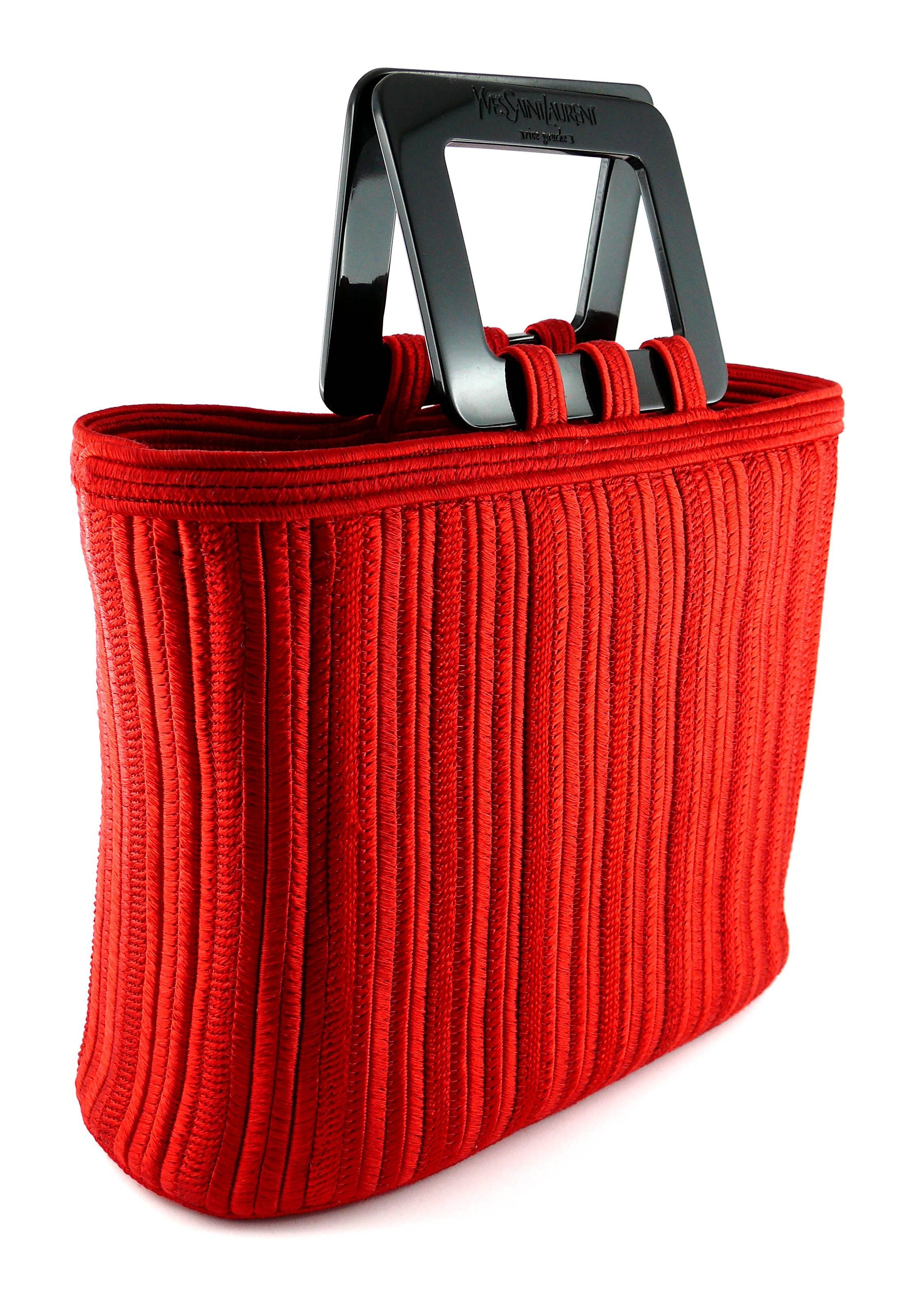 Rouge Yves Saint Laurent YSL Sac à main Passementerie rouge vintage