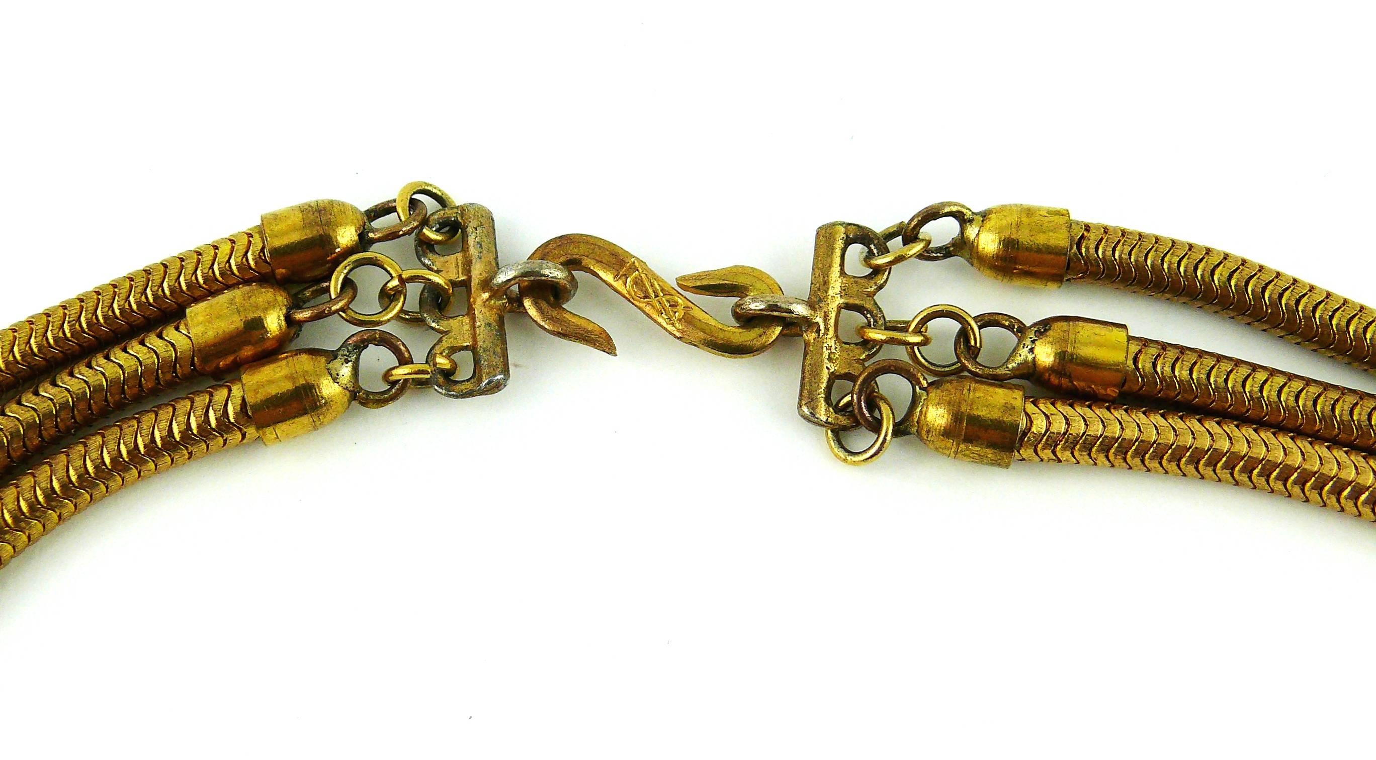 Women's Yves Saint Laurent YSL Vintage 1970s Gold Toned Multi-Strand Sautoir Necklace