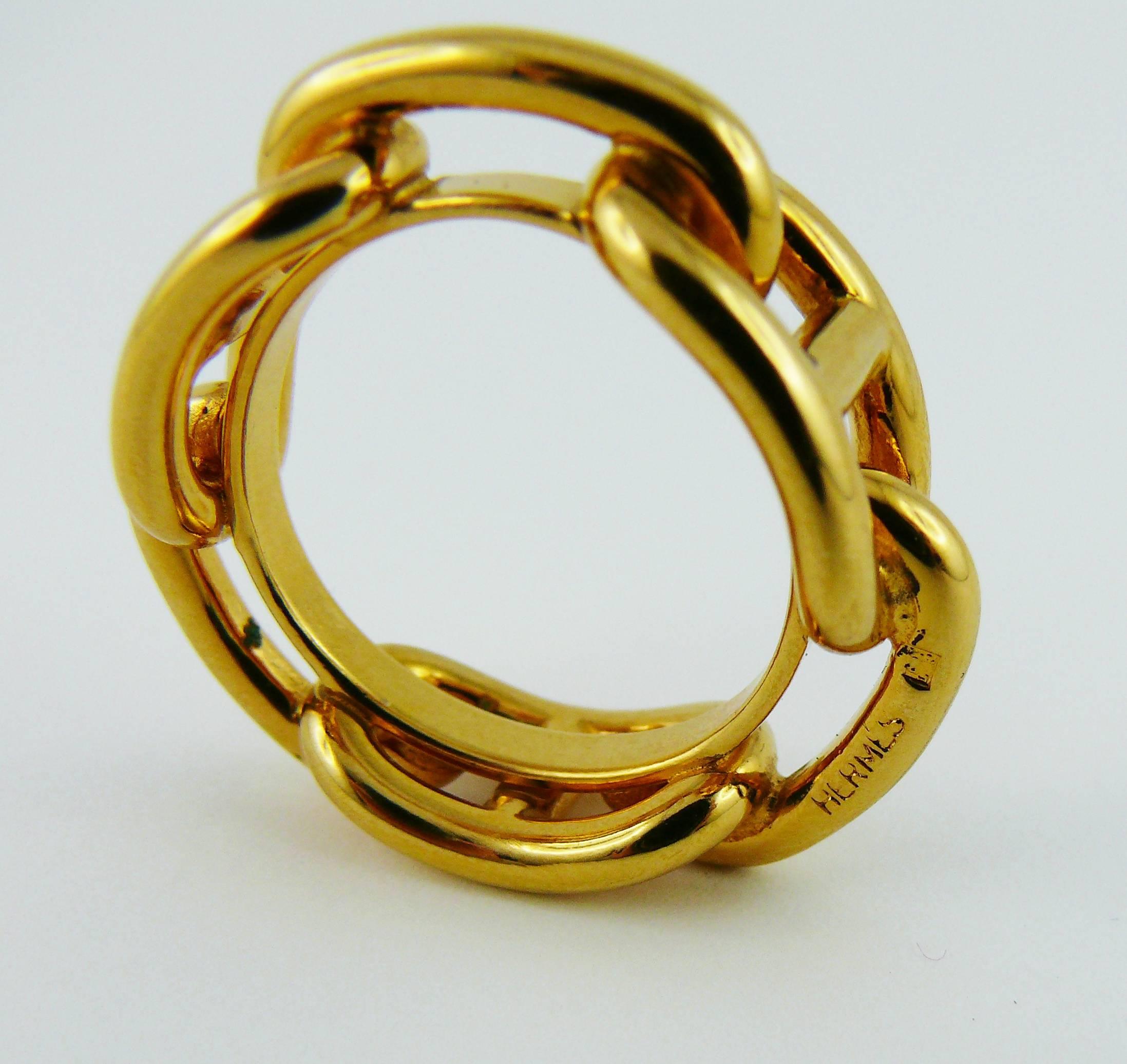 Women's Hermes Gold Toned Chaine d'Ancre Scarf Ring