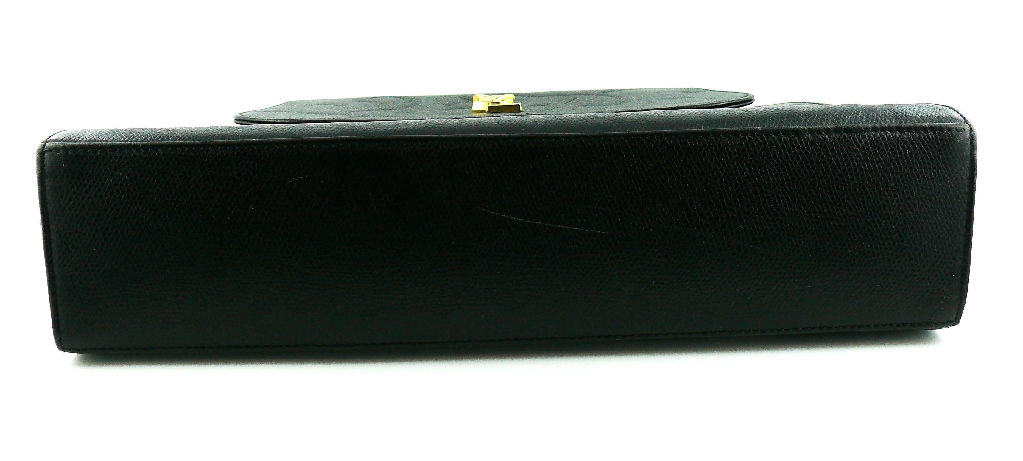 Yves Saint Laurent YSL Vintage Black Leather Arabesque Shoulder Bag In Good Condition In Nice, FR