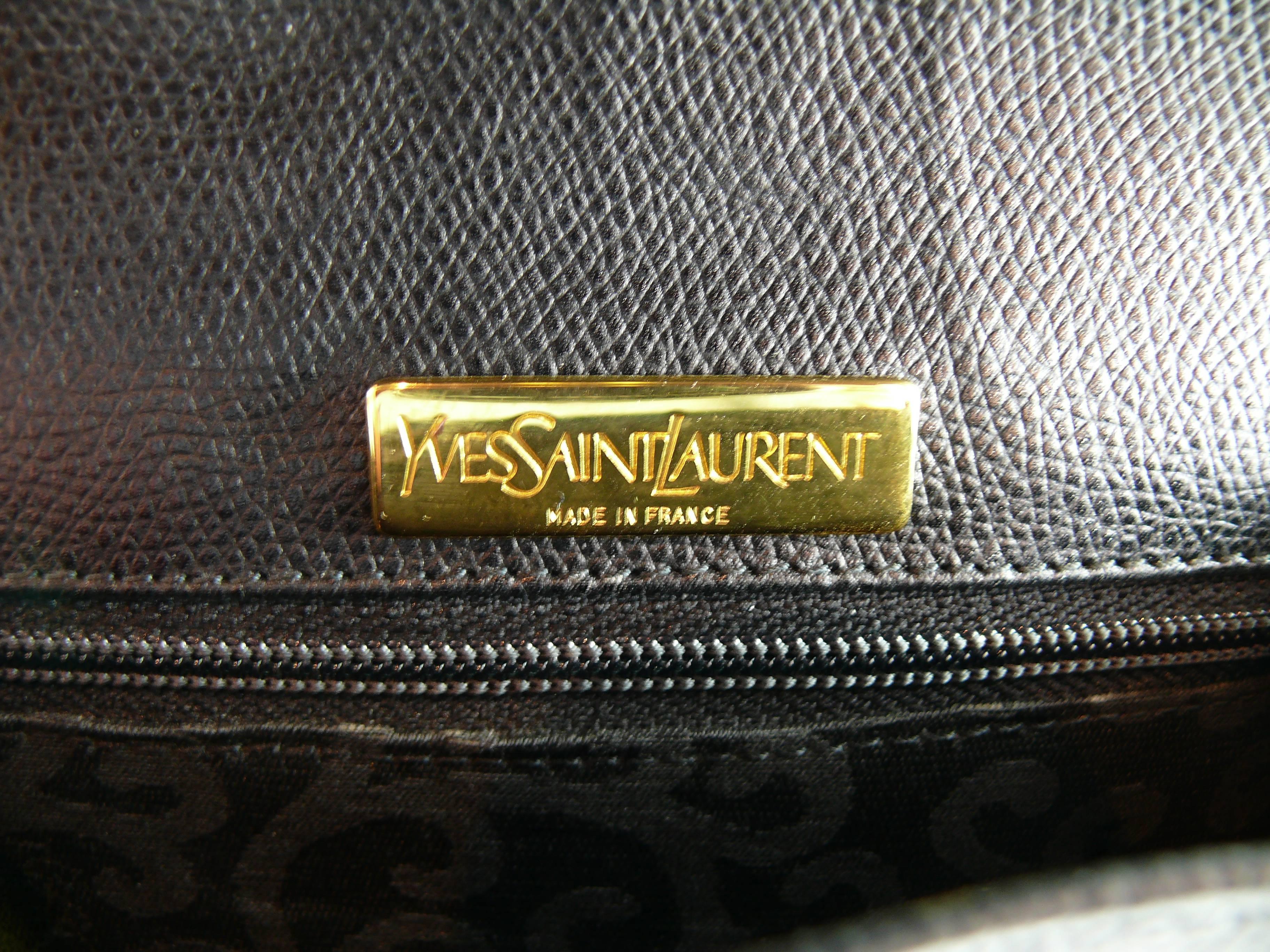 Women's Yves Saint Laurent YSL Vintage Black Leather Arabesque Shoulder Bag