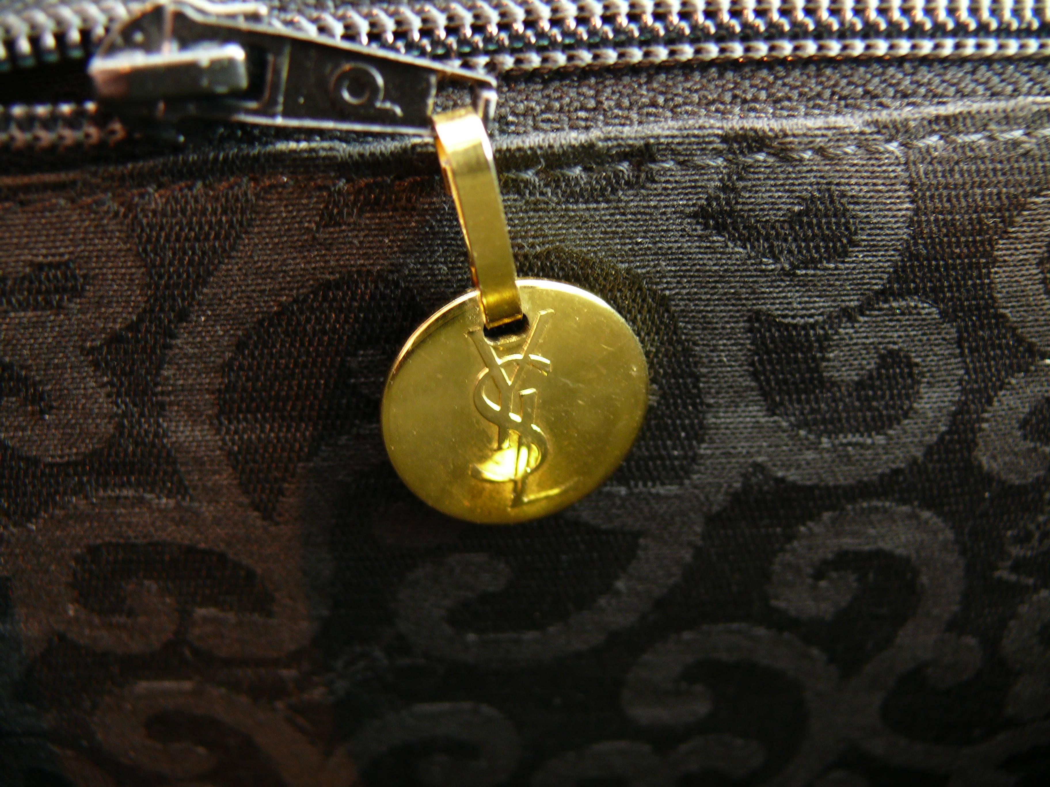 Yves Saint Laurent YSL Vintage Black Leather Arabesque Shoulder Bag 1