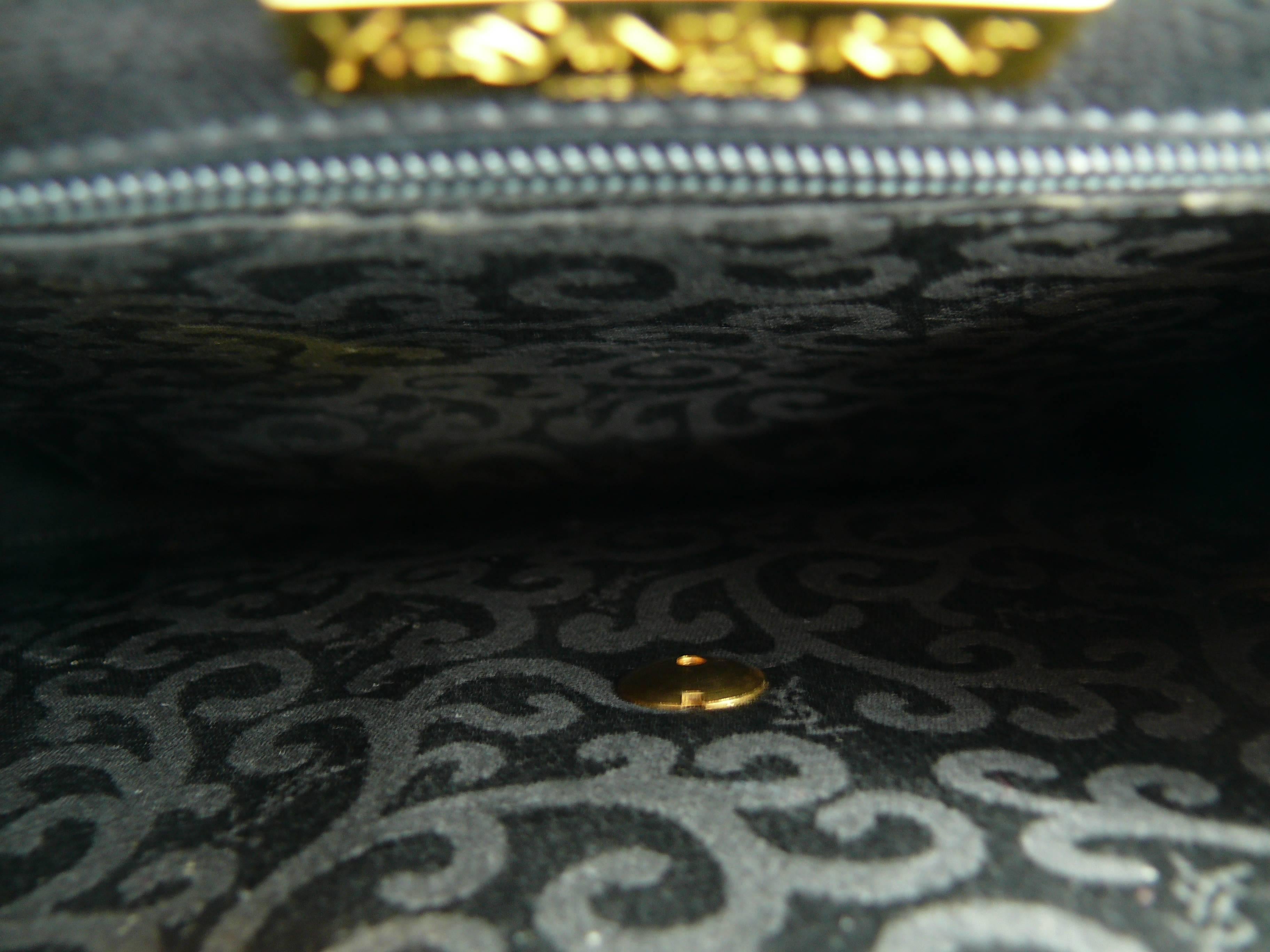 Yves Saint Laurent YSL Vintage Black Leather Arabesque Shoulder Bag 2