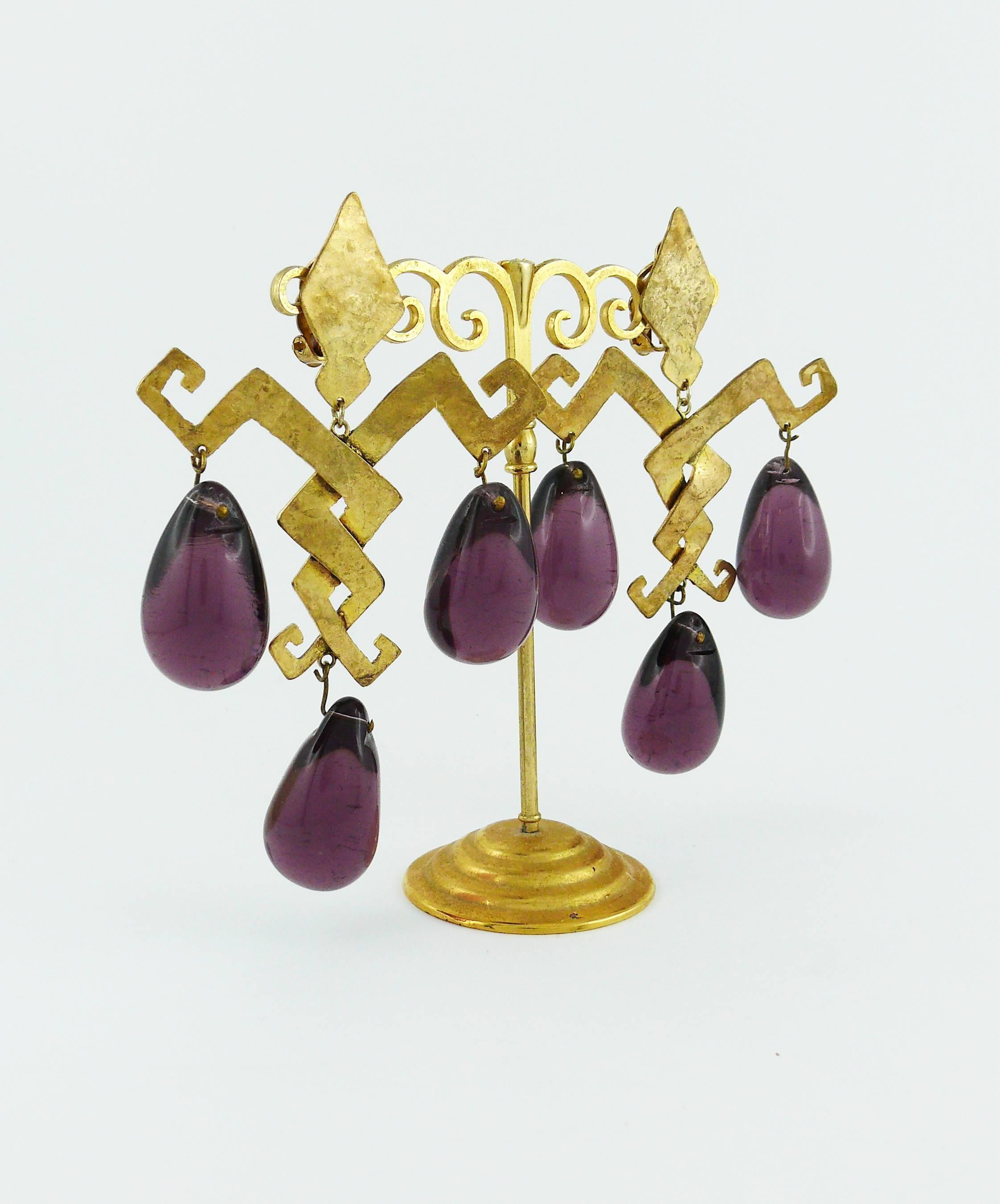 Herve Van Der Straeten Vintage Massive Chandelier Earrings In Good Condition In Nice, FR