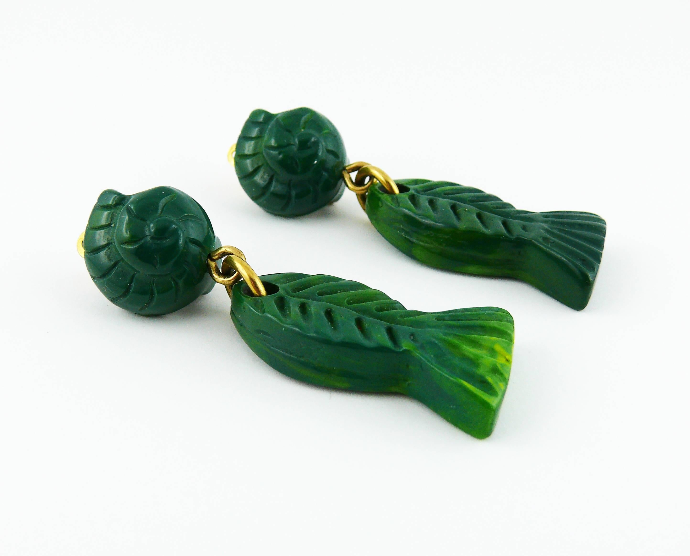 Yves Saint Laurent YSL Vintage Sea Life Dangling Earrings In Excellent Condition In Nice, FR