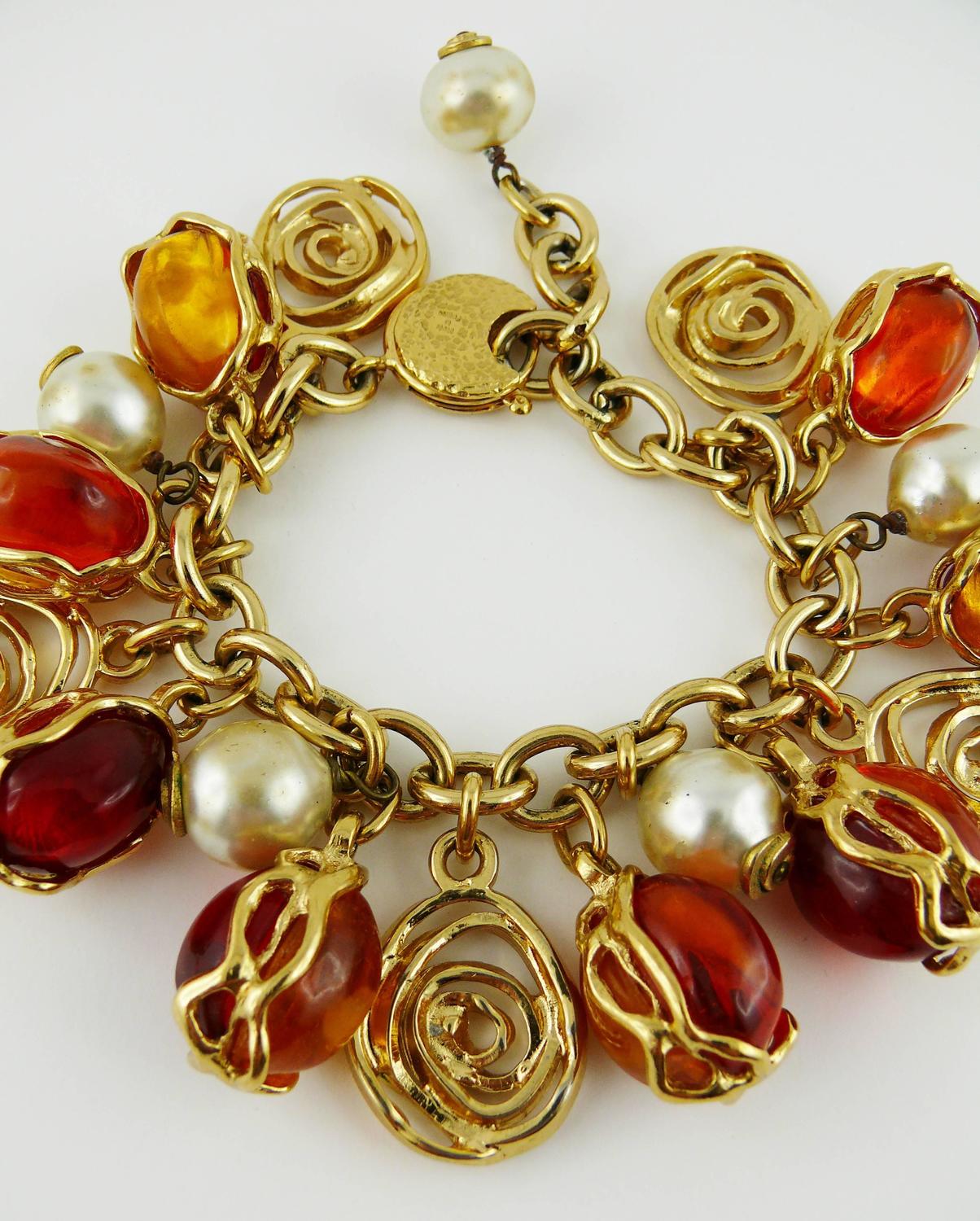 Yves Saint Laurent YSL Vintage Charm Bracelet For Sale at 1stdibs