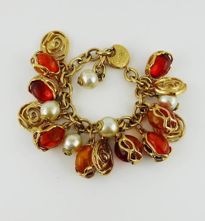 Yves Saint Laurent YSL Vintage Charm Bracelet at 1stDibs ysl charm
