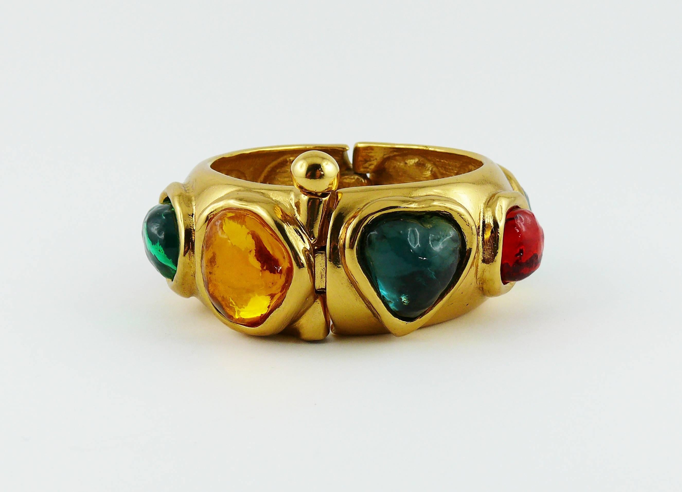 Yves Saint Laurent YSL Vintage Faux Gemstone Cuff Bracelet 1