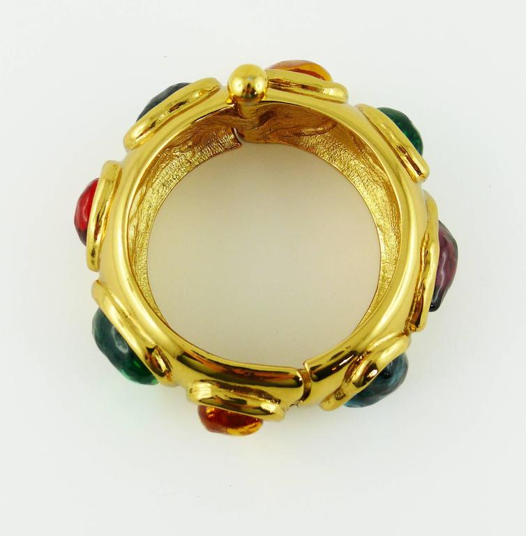 Yves Saint Laurent YSL Vintage Faux Gemstone Cuff Bracelet at 1stDibs