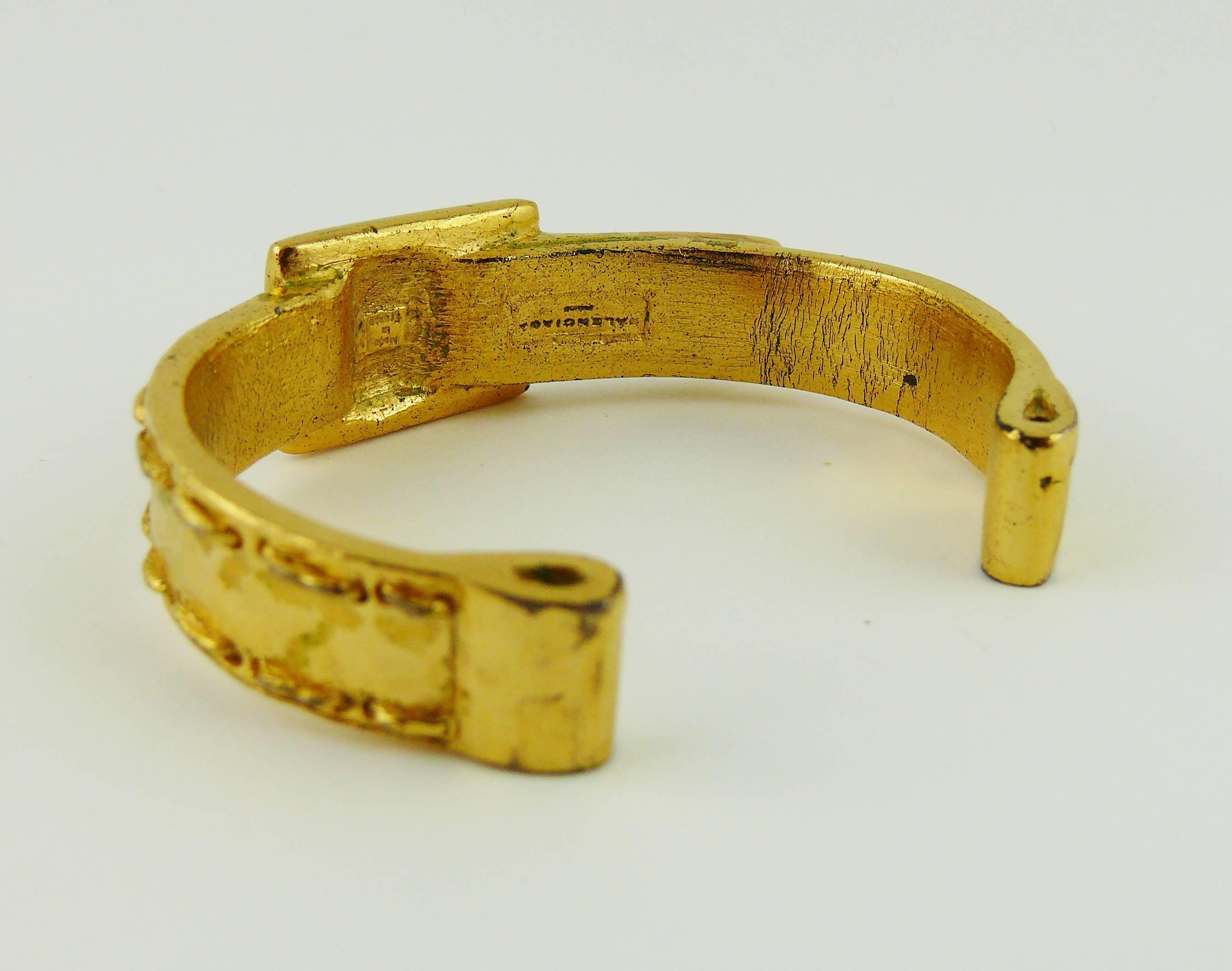 Women's Balenciaga Vintage Gold Toned Belt Buckle Bangle Bracelet