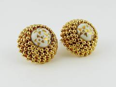 Celine Paris Vintage 1989 Domed Clip-On Earrings