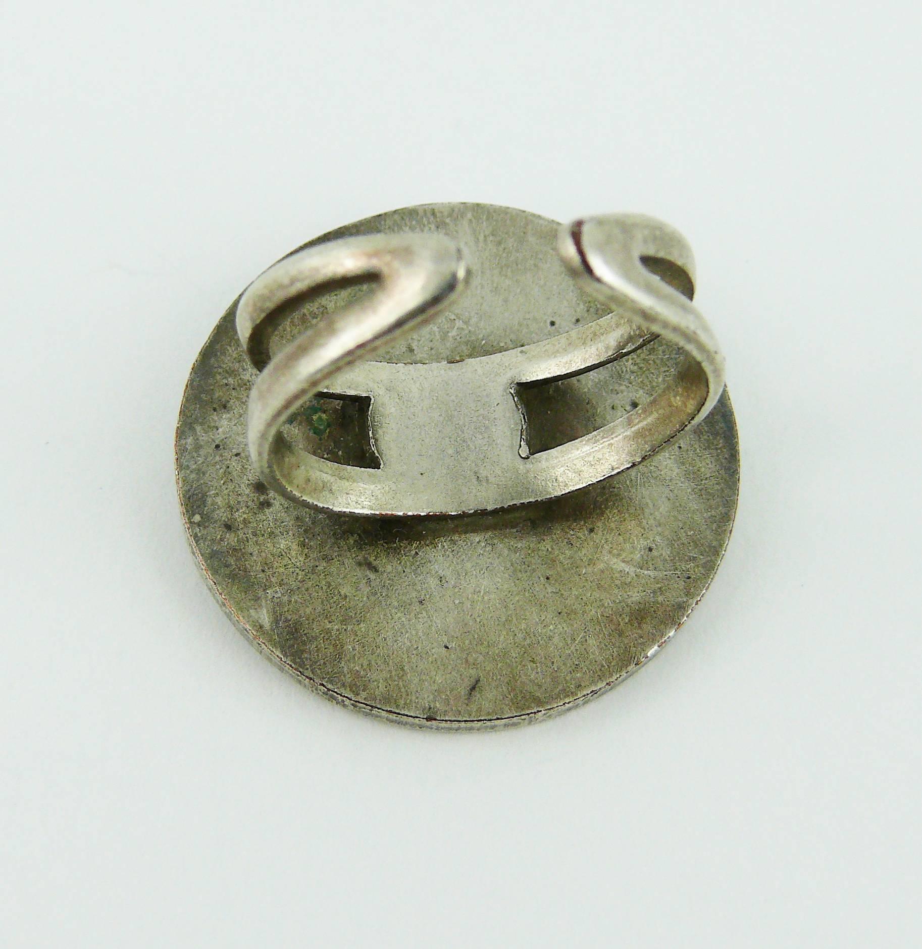 JEAN PAUL GAULTIER Vintage Enamel Lion Ring In Excellent Condition For Sale In Nice, FR