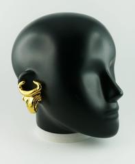 Christian Lacroix Vintage Bull Head Clip-On Earrings