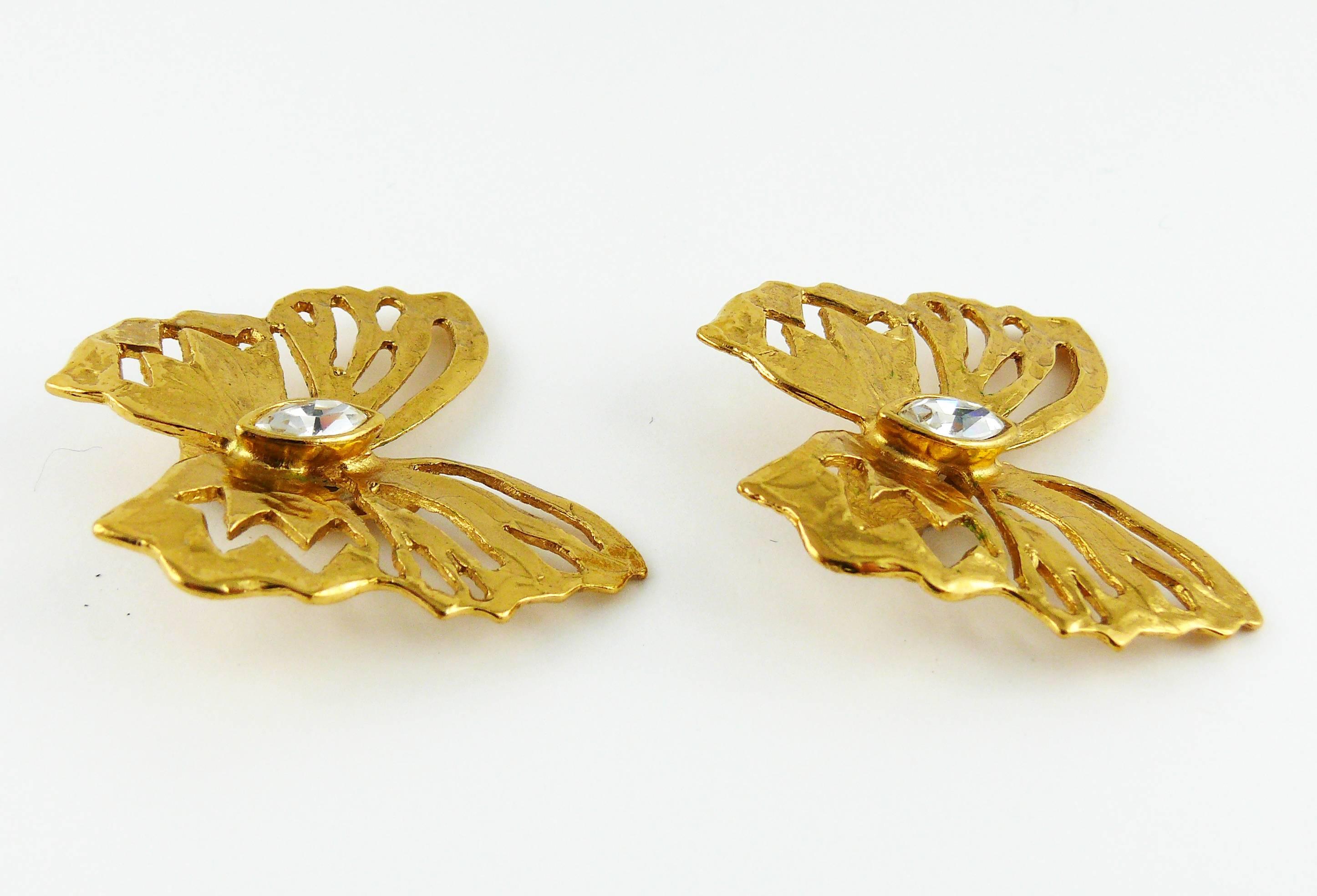 Women's Yves Saint Laurent YSL Jewelled Butterfly Clip-On Earrings