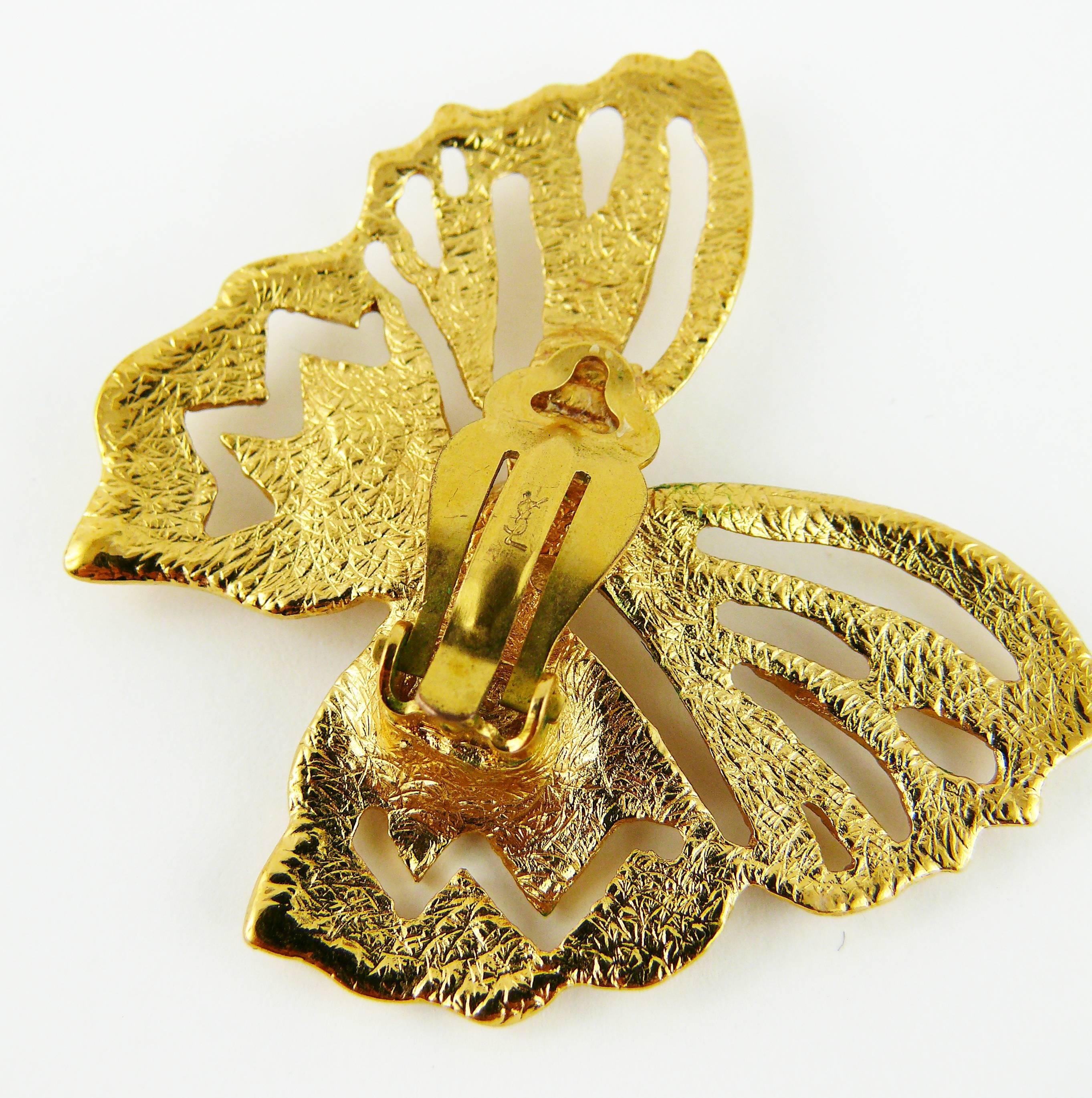 Yves Saint Laurent YSL Jewelled Butterfly Clip-On Earrings 2