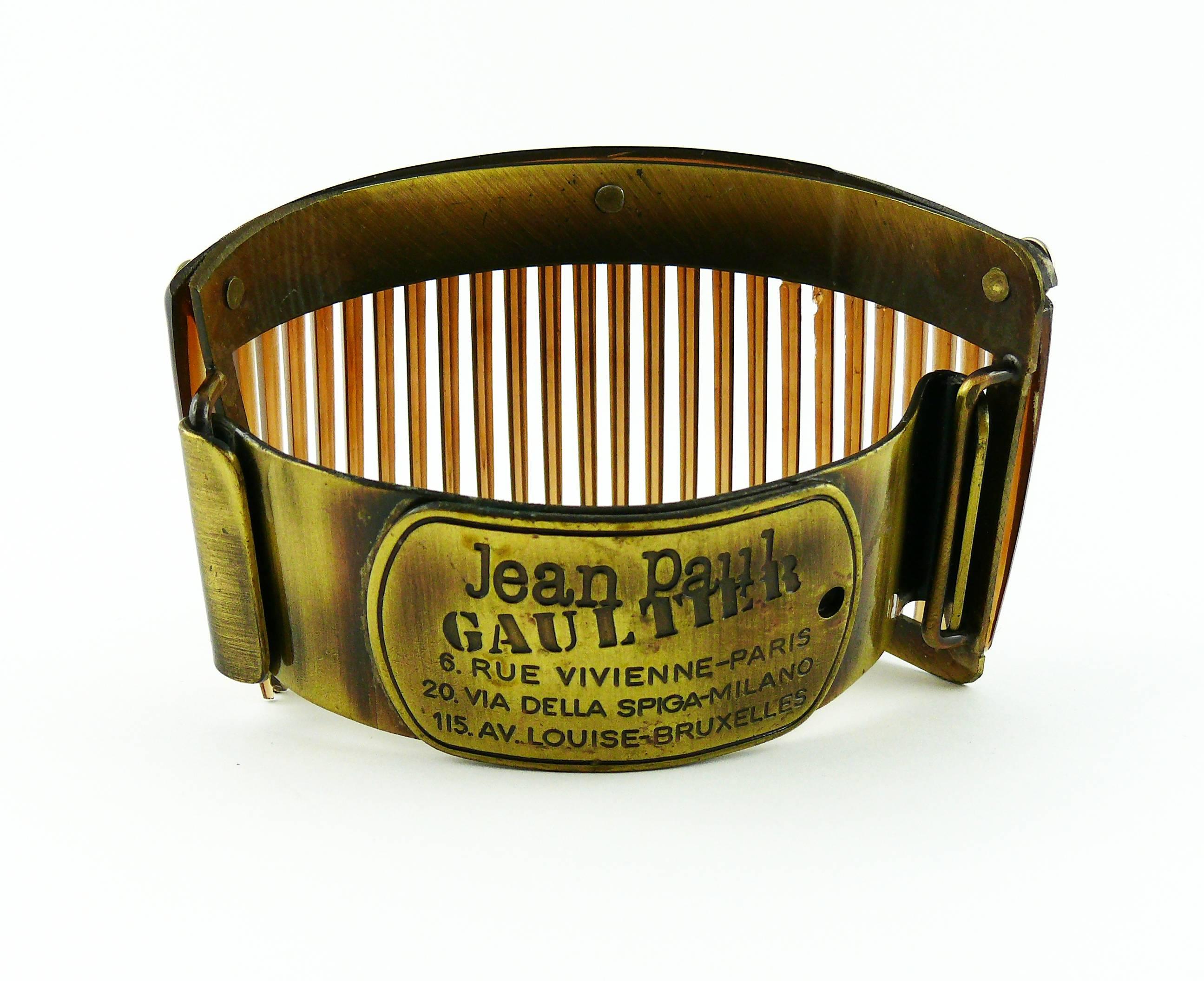 Jean Paul Gaultier Vintage Rare Comb Cage Cuff Bracelet  In Fair Condition For Sale In Nice, FR