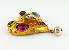 Christian Lacroix Vintage Herz Brosche mit Juwelen
