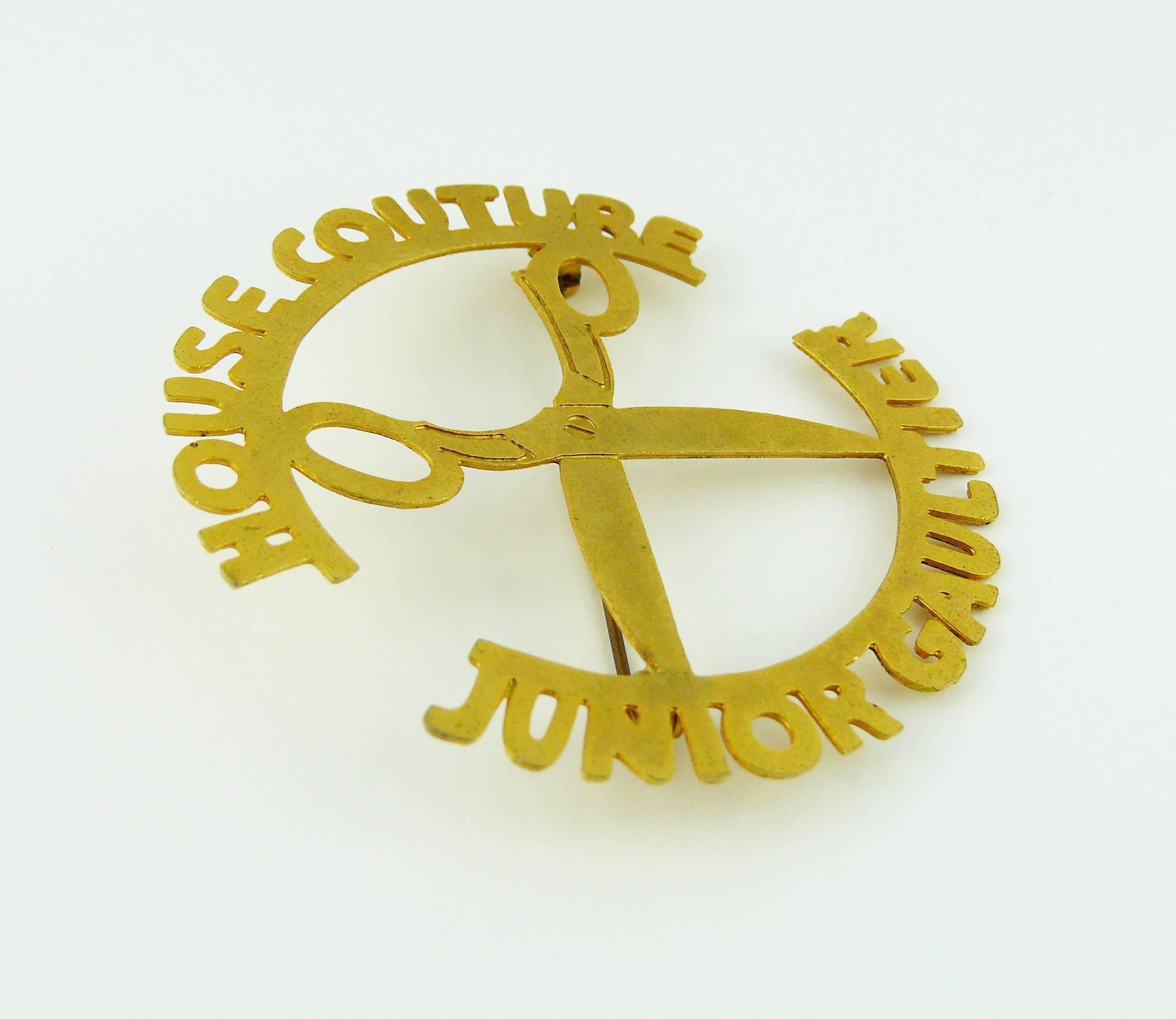 JEAN PAUL GAULTIER vintage "House Couture Junior Gaultier" cut-out gold toned brooch.

JEWELRY CONDITION CHART
- New or never worn : item is in pristine condition with no noticeable imperfections
- Excellent : item has been used and may