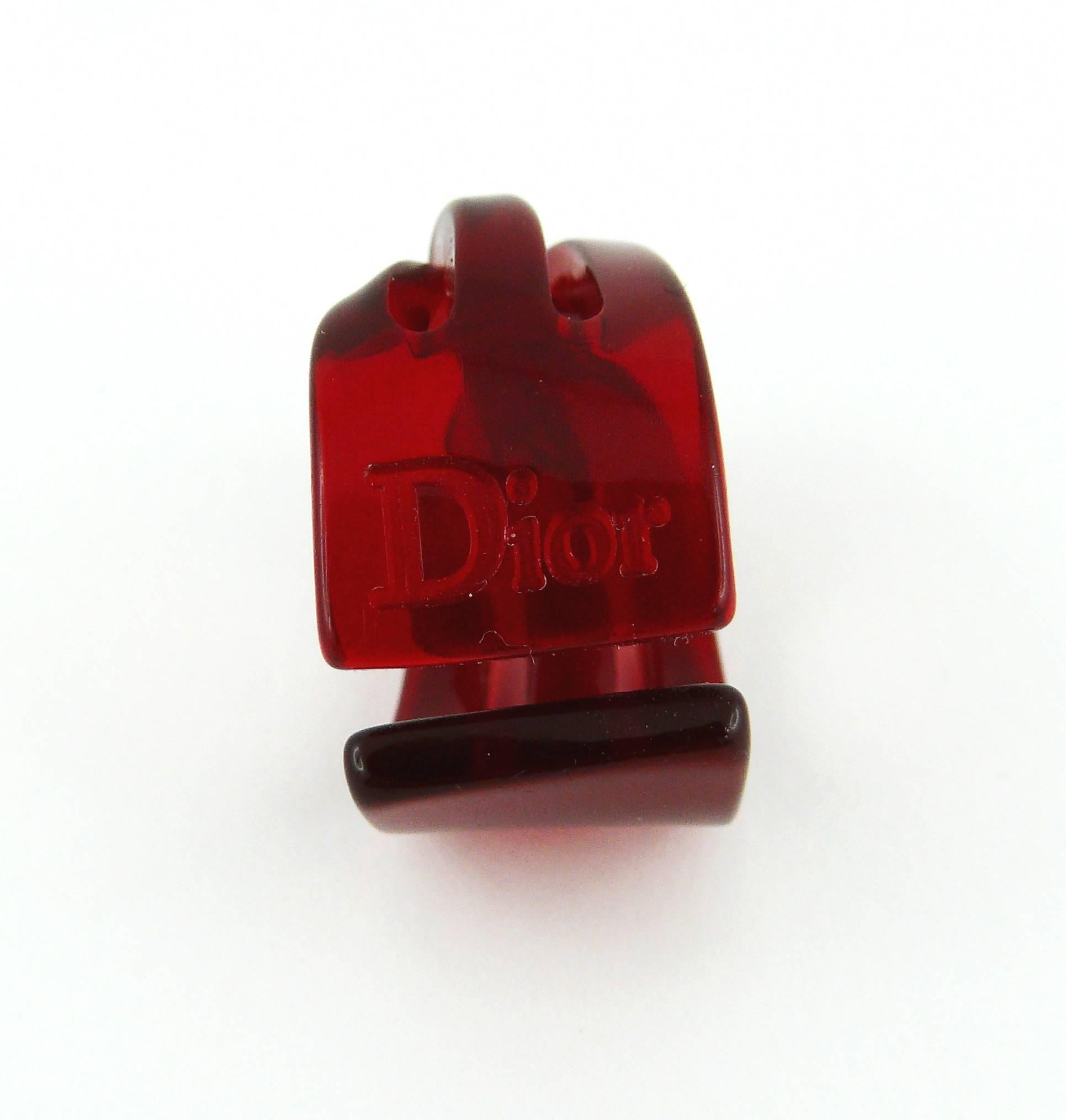 Christian Dior Sculptural Red Lucite Ring 3