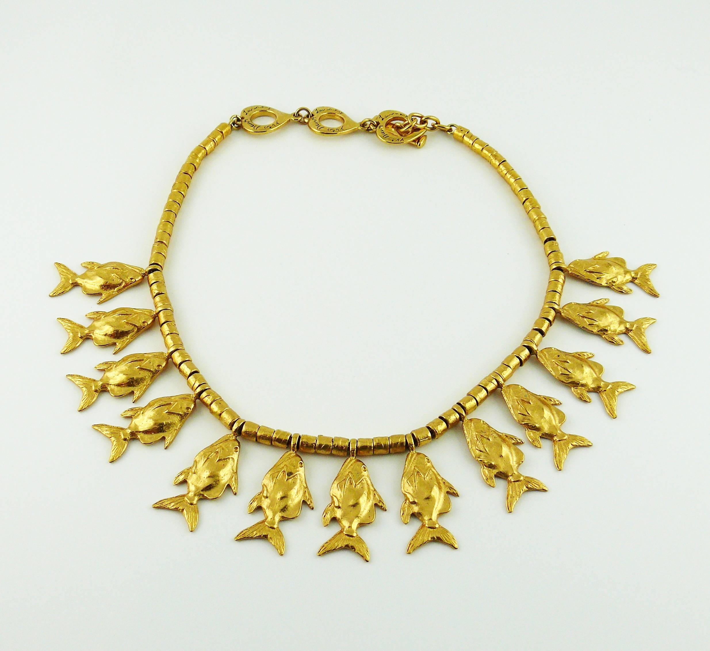 Yves Saint Laurent YSL Vintage Summer Fish Necklace Rare In Excellent Condition In Nice, FR