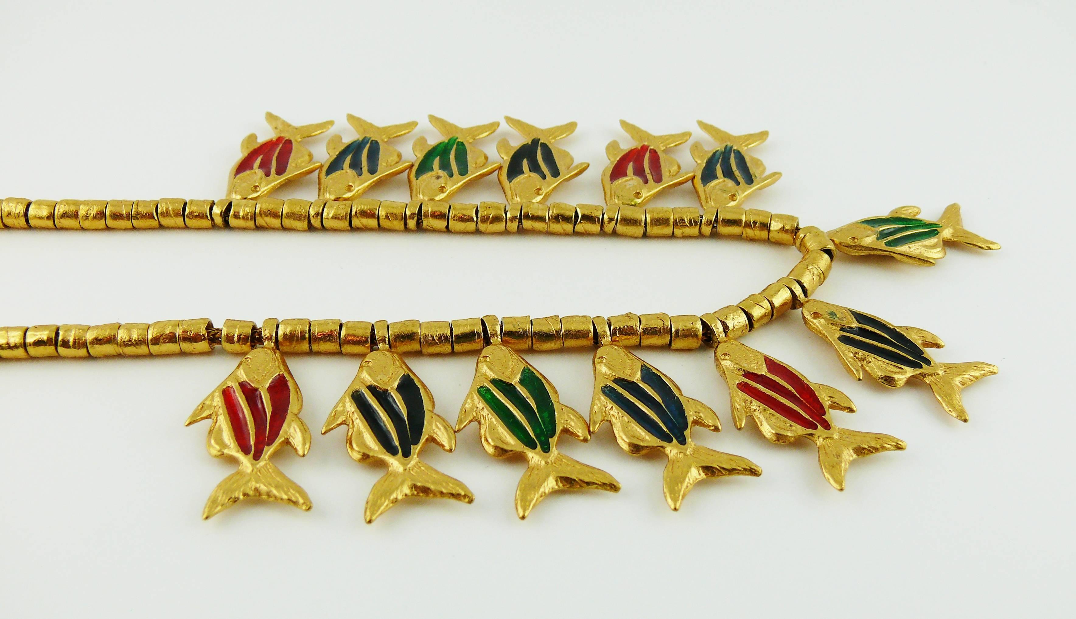 Women's Yves Saint Laurent YSL Vintage Summer Fish Necklace Rare